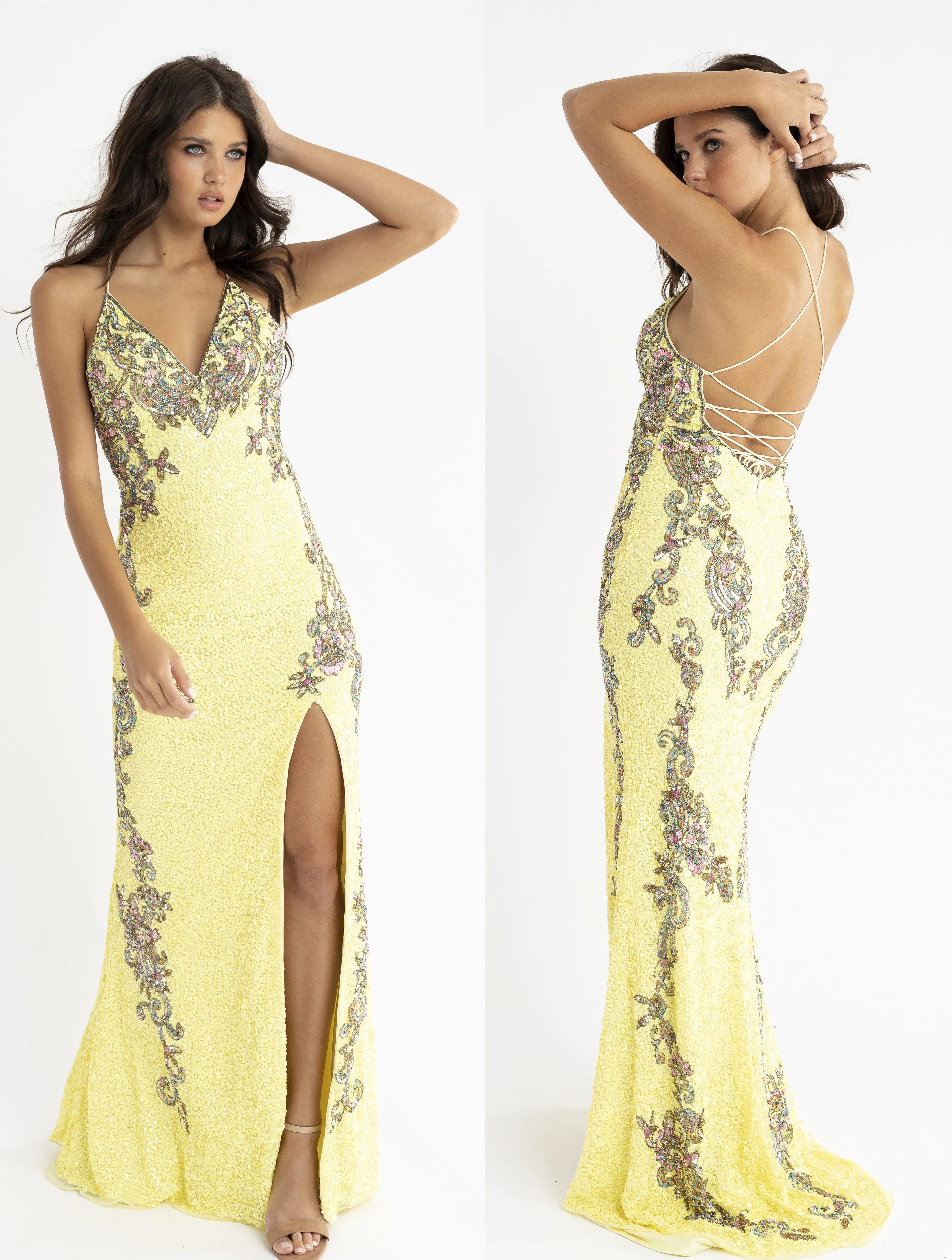 Primavera Couture 3211 Neon Pink Size 10 Sequin Prom Dress Pageant Gown Evening Formal Wear Side Slit - Image 18