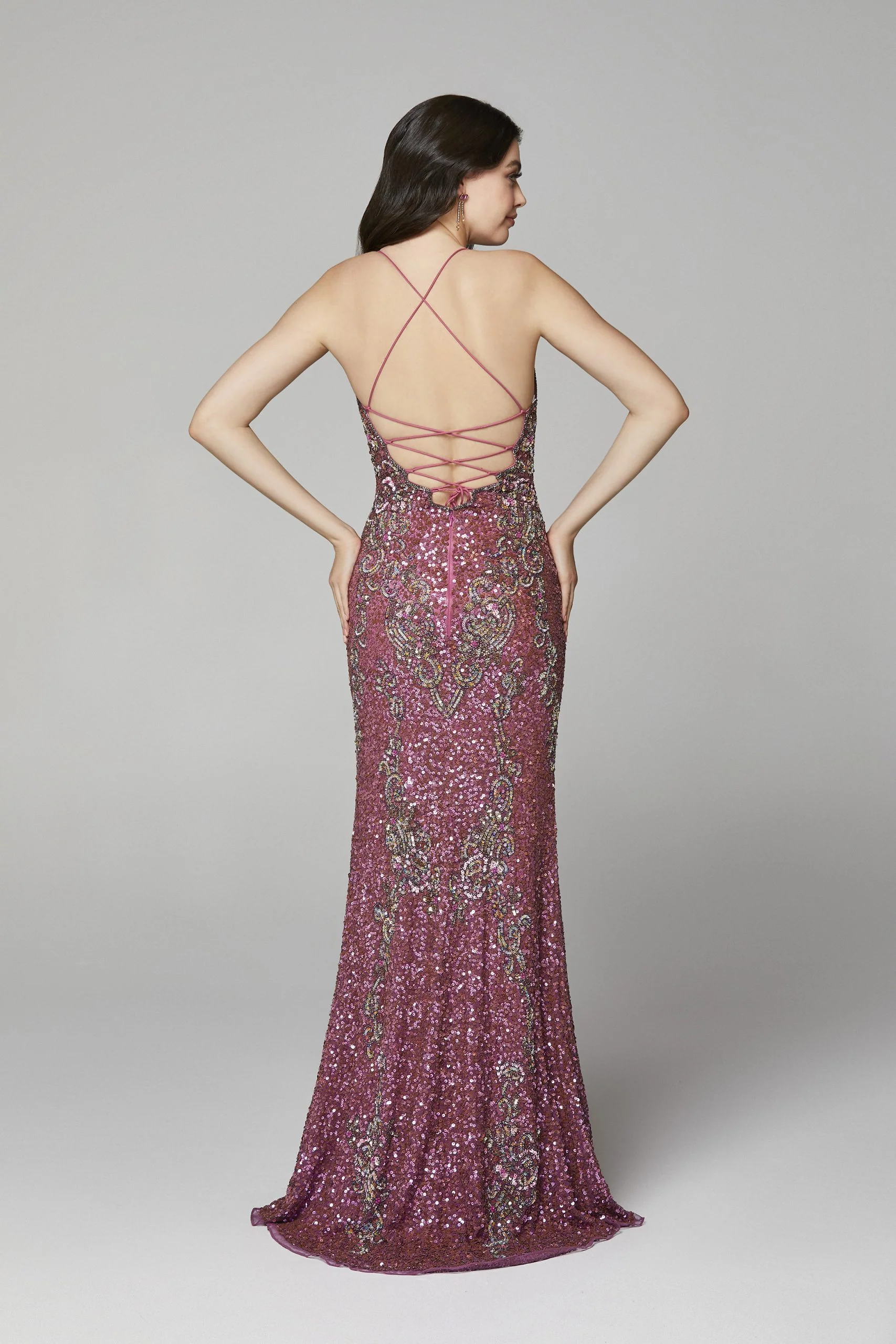 Primavera Couture 3211 Neon Pink Size 10 Sequin Prom Dress Pageant Gown Evening Formal Wear Side Slit - Image 45