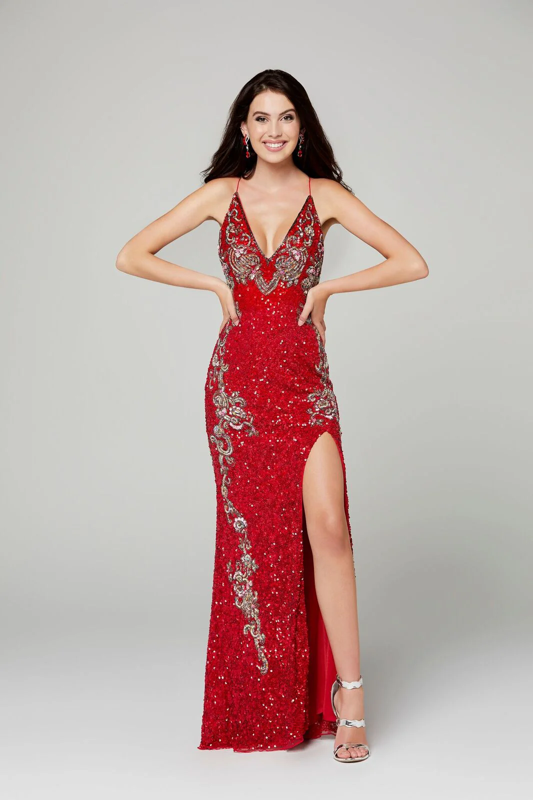 Primavera Couture 3211 Size 6 Turquoise Sequin Prom Dress Pageant Gown Evening Formal Wear Side Slit - Image 13