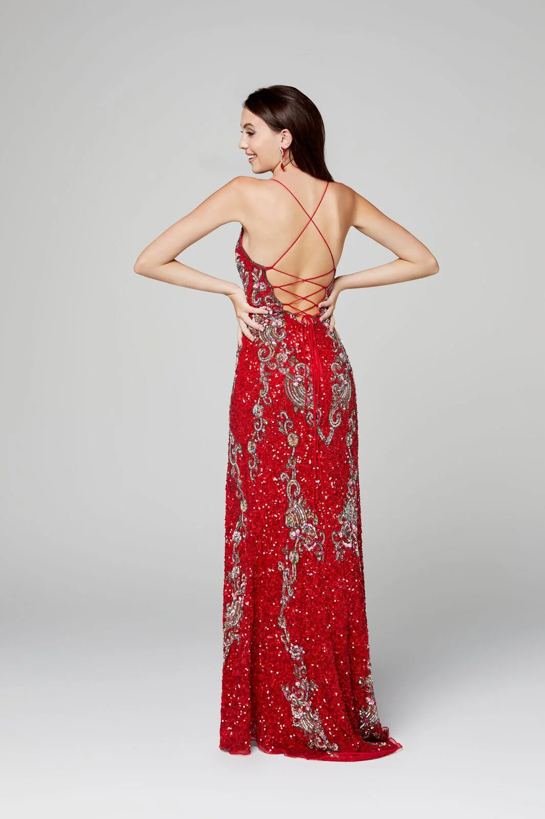 Primavera Couture 3211 Size 6 Turquoise Sequin Prom Dress Pageant Gown Evening Formal Wear Side Slit - Image 31