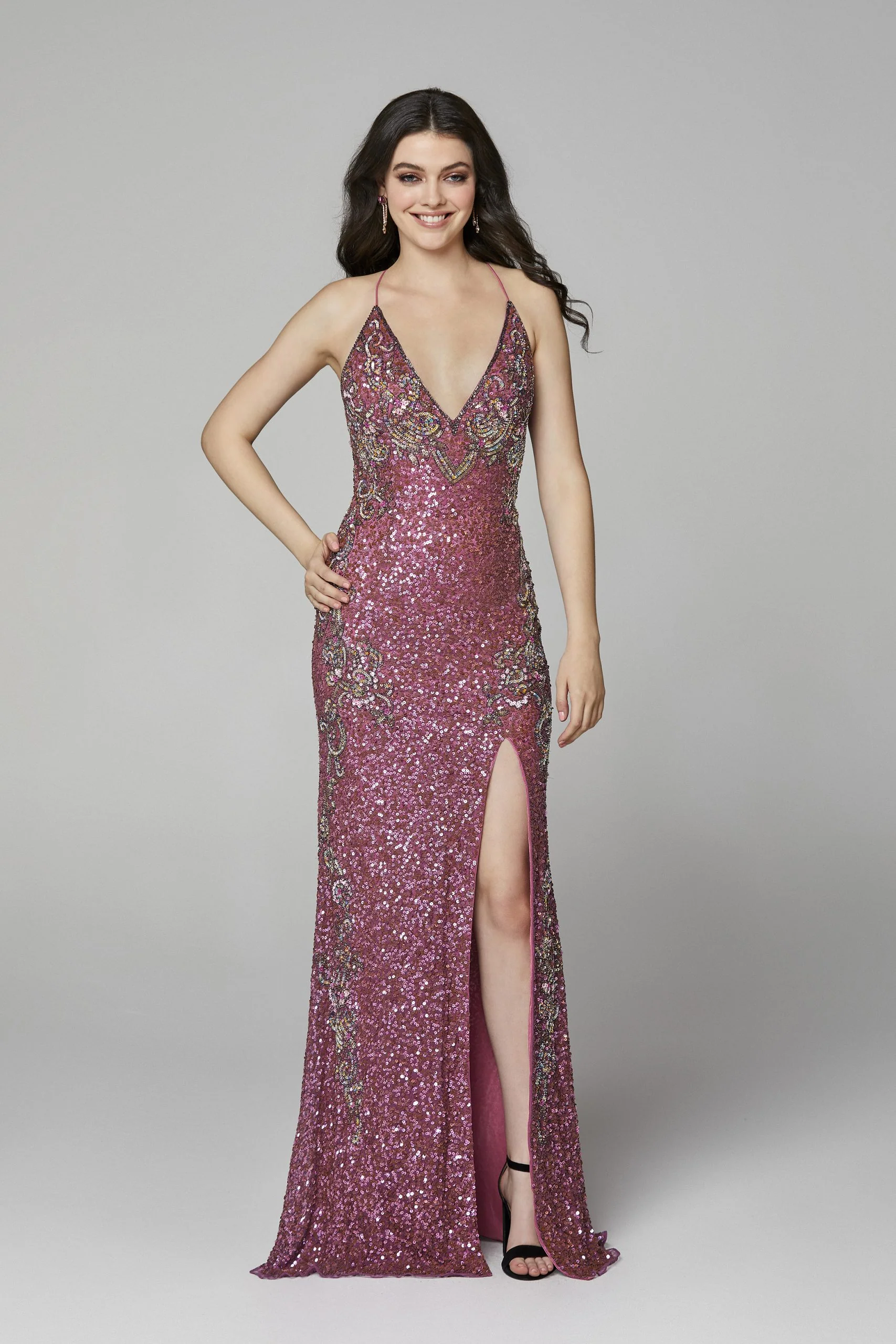 Primavera Couture 3211 Size 6 Turquoise Sequin Prom Dress Pageant Gown Evening Formal Wear Side Slit - Image 40