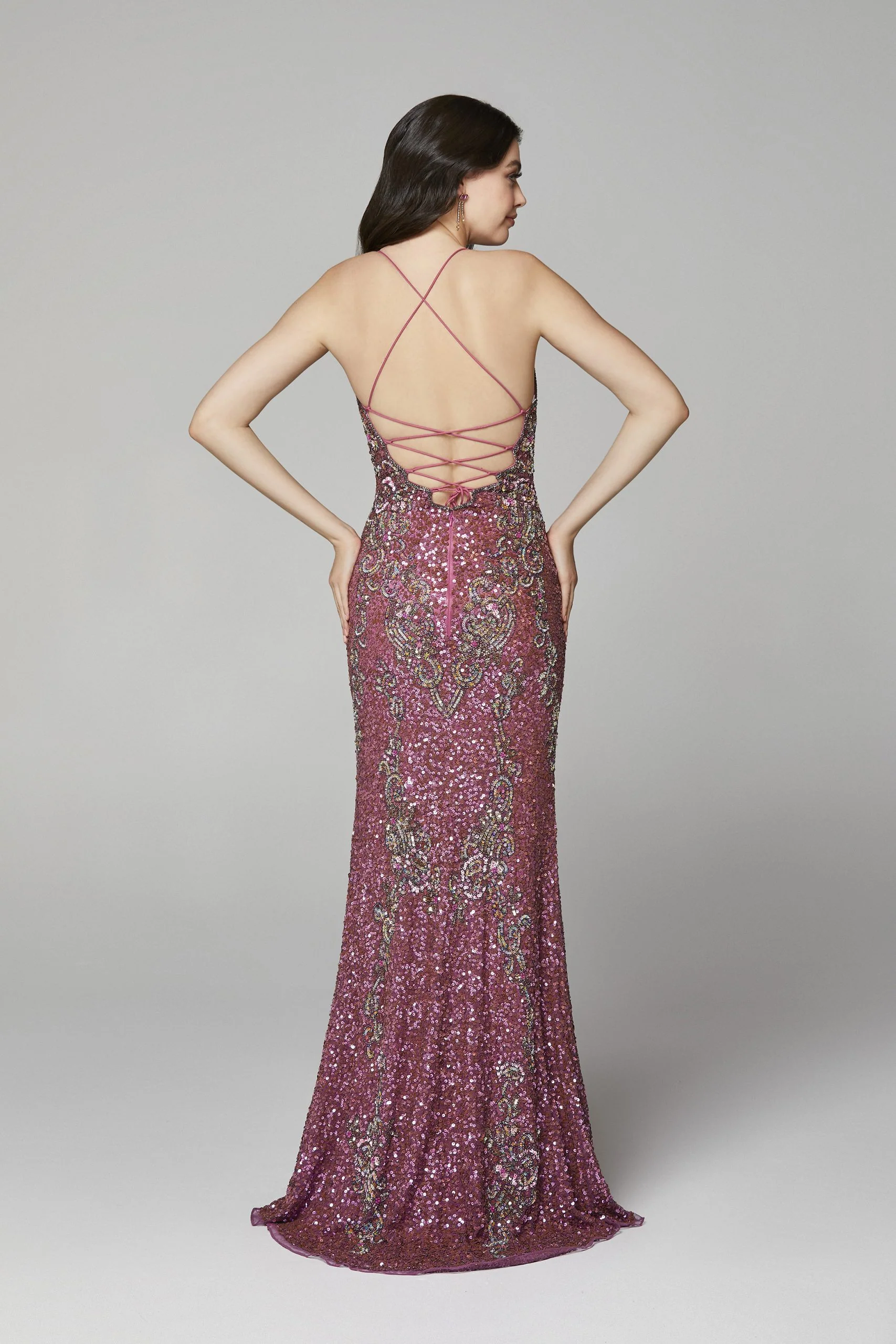 Primavera Couture 3211 Size 6 Turquoise Sequin Prom Dress Pageant Gown Evening Formal Wear Side Slit - Image 41