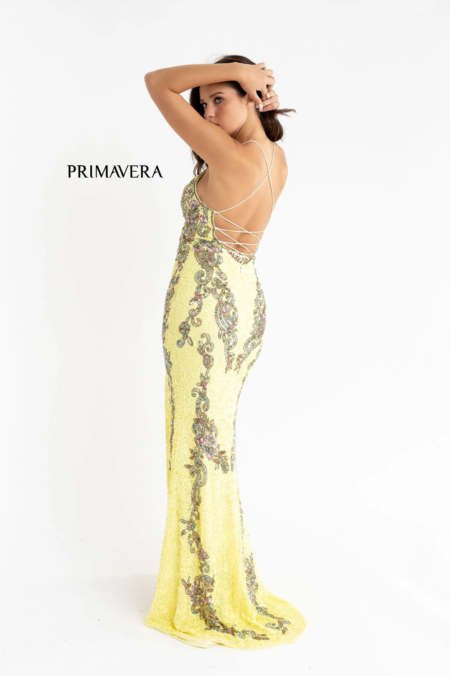 Primavera Couture 3211 Size 6 Turquoise Sequin Prom Dress Pageant Gown Evening Formal Wear Side Slit - Image 46
