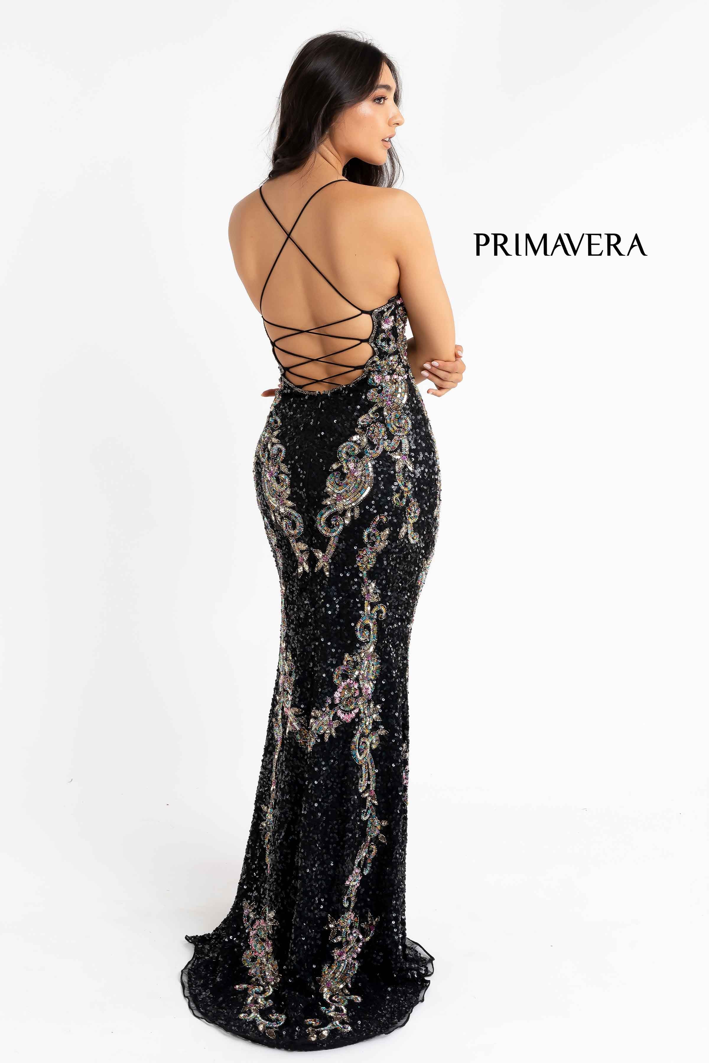 Primavera Couture 3211 Size 12 Ivory Sequin Prom Dress Pageant Gown Evening Formal Wear Side Slit - Image 17