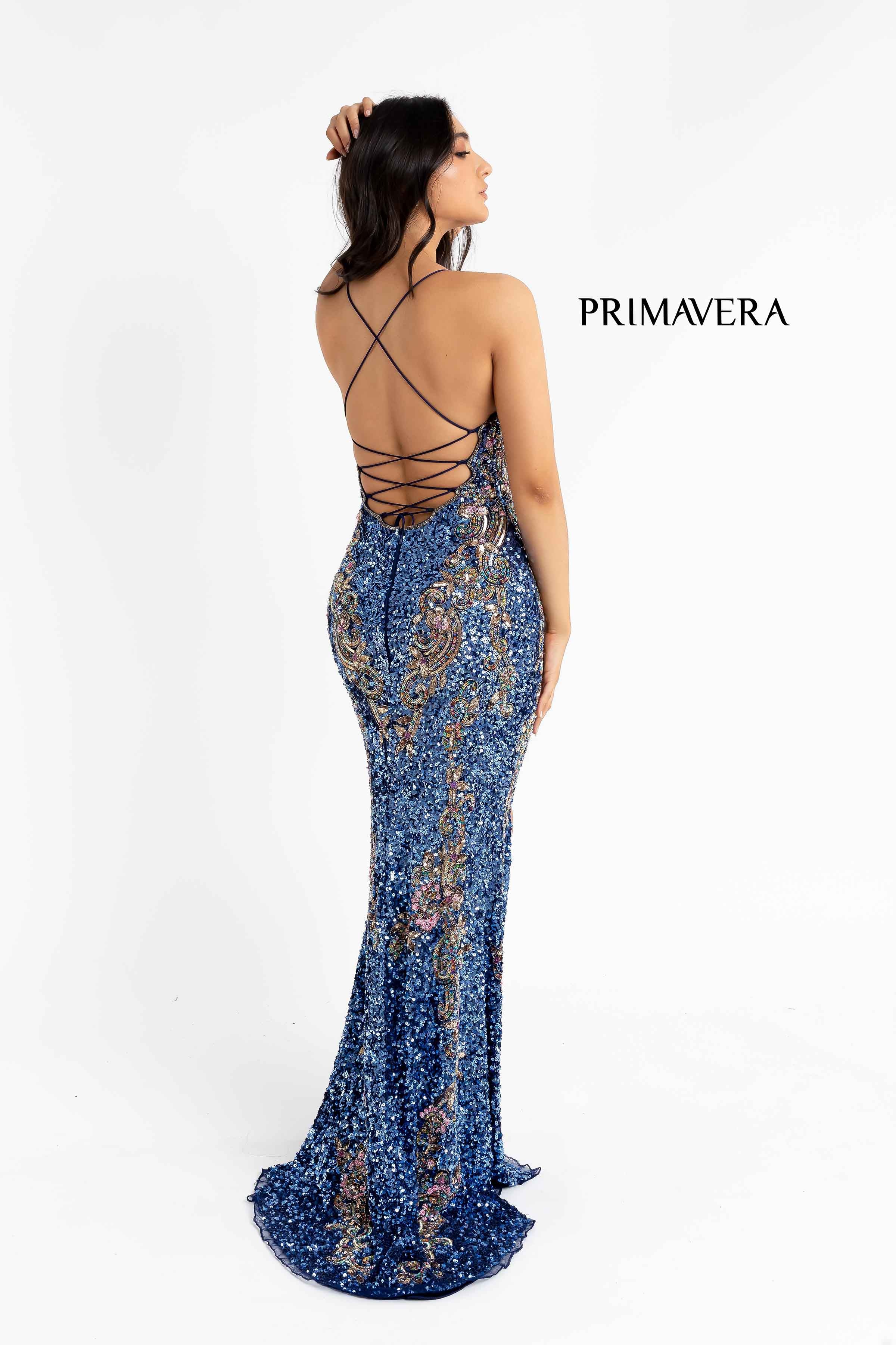 Primavera Couture 3211 Size 12 Ivory Sequin Prom Dress Pageant Gown Evening Formal Wear Side Slit - Image 23
