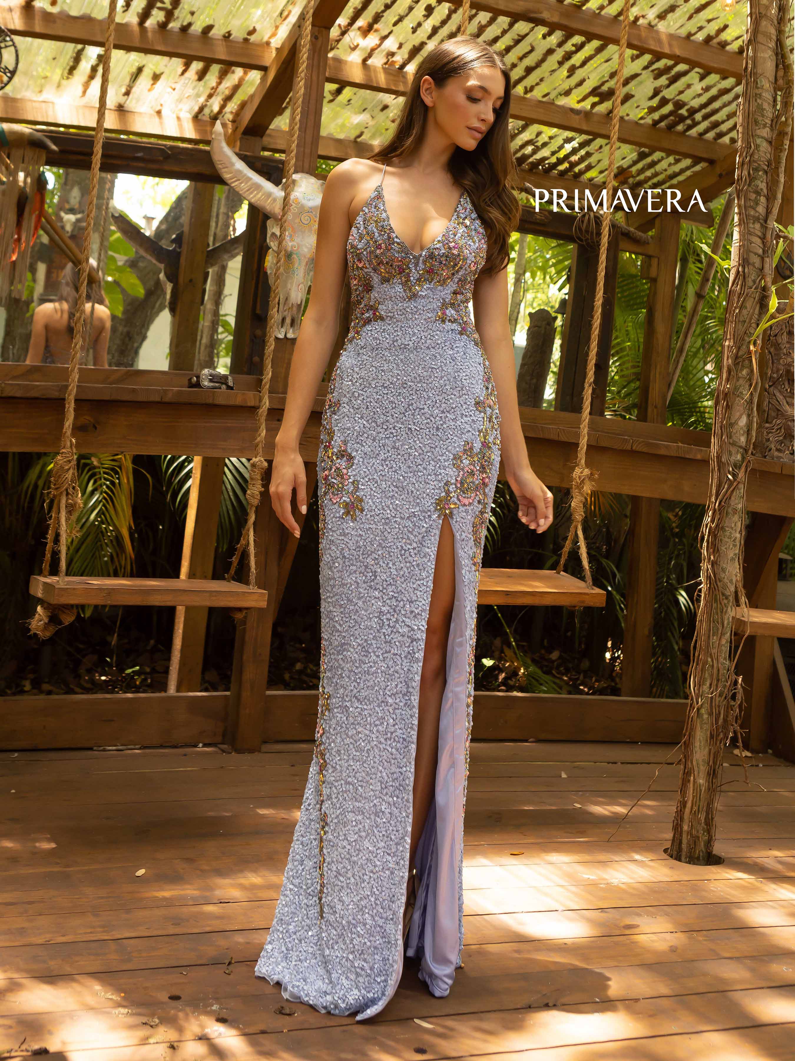 Primavera Couture 3211 Sequin Prom Dress Pageant Gown Evening Formal Wear Side Slit - Image 11