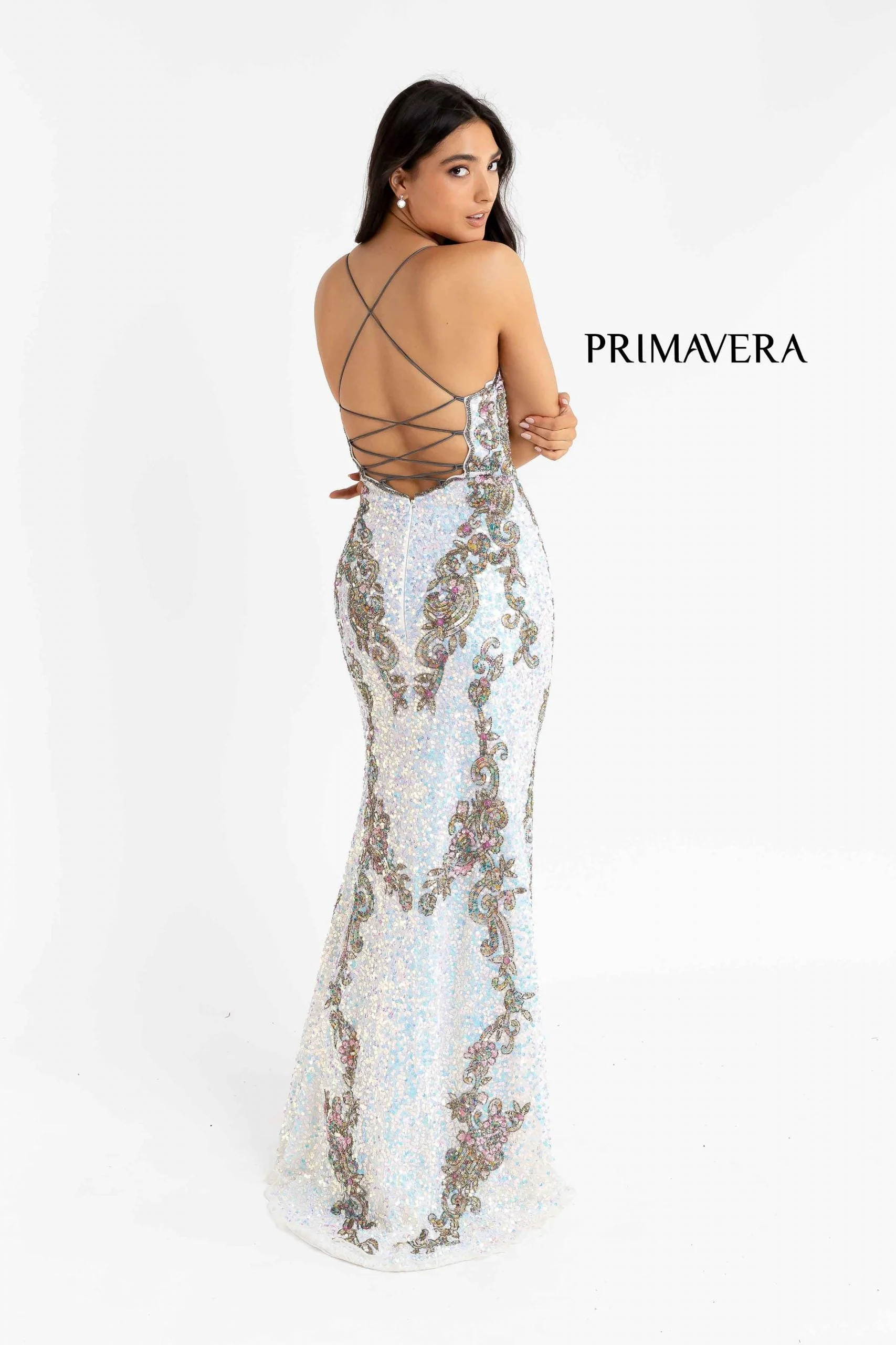 Primavera Couture 3211 Sequin Prom Dress Pageant Gown Evening Formal Wear Side Slit - Image 31