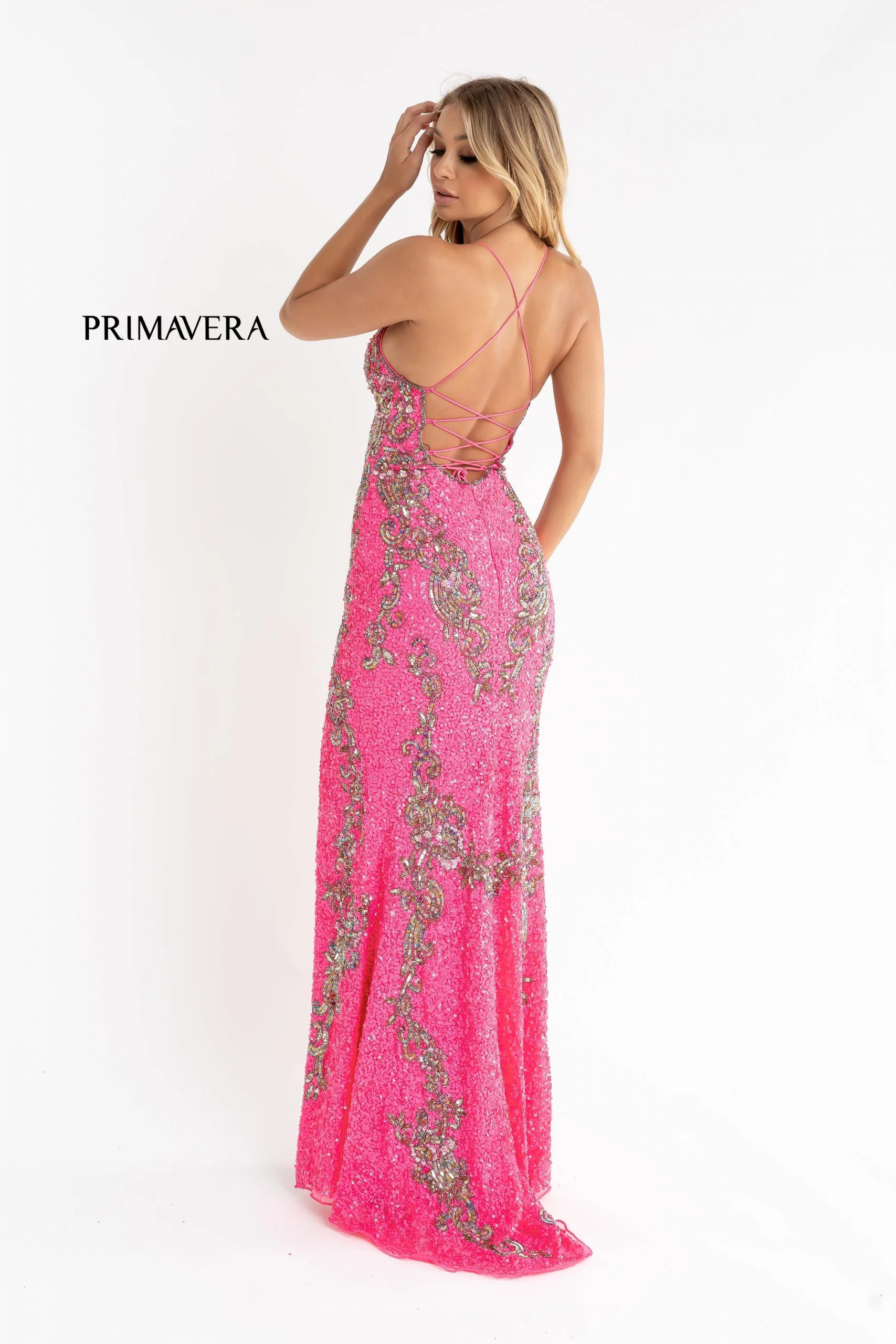 Primavera Couture 3211 Sequin Prom Dress Pageant Gown Evening Formal Wear Side Slit - Image 50