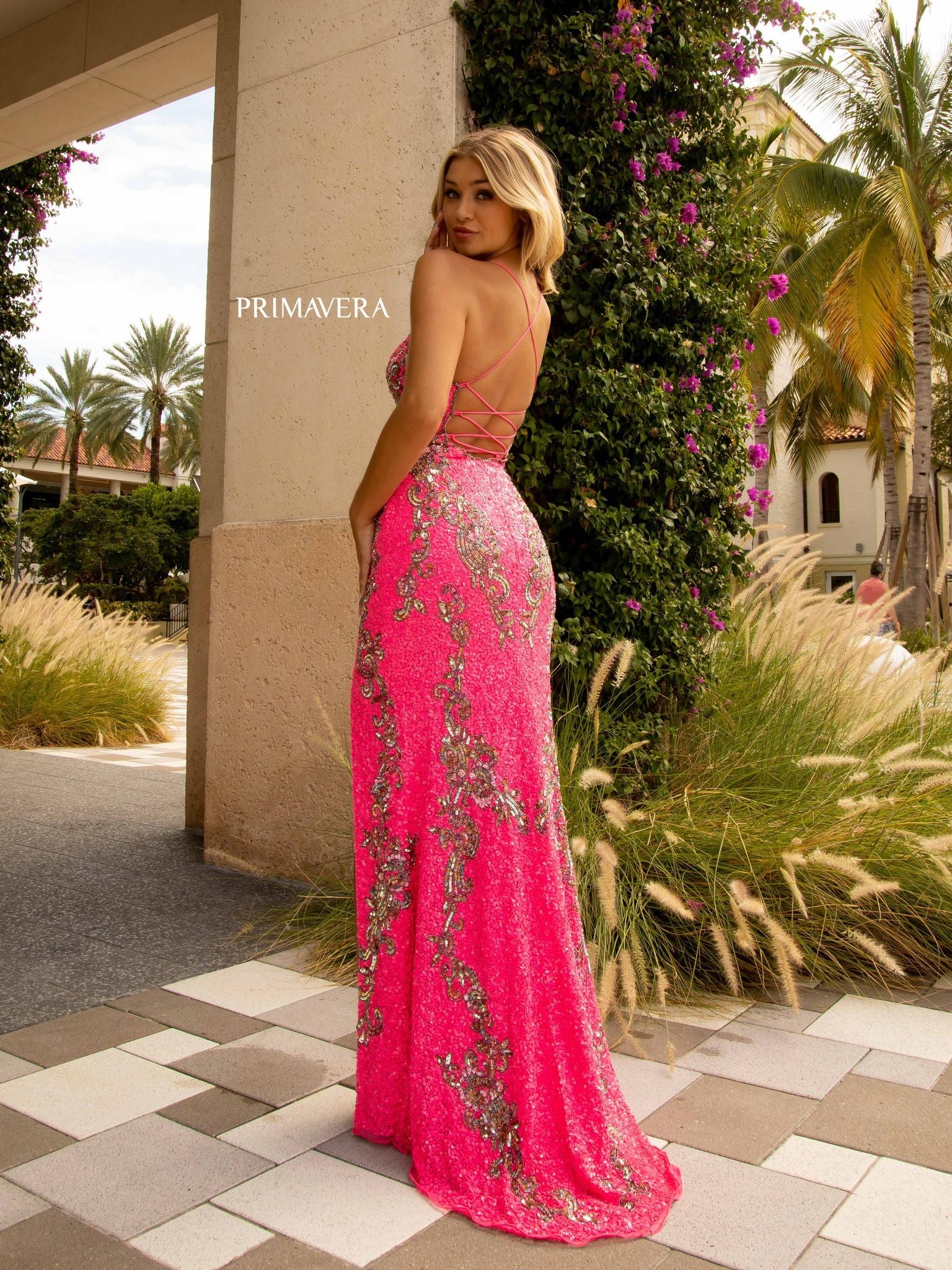 Primavera Couture 3211 size 10 Mint Sequin Prom Dress Pageant Gown Evening Formal Wear Side Slit - Image 15