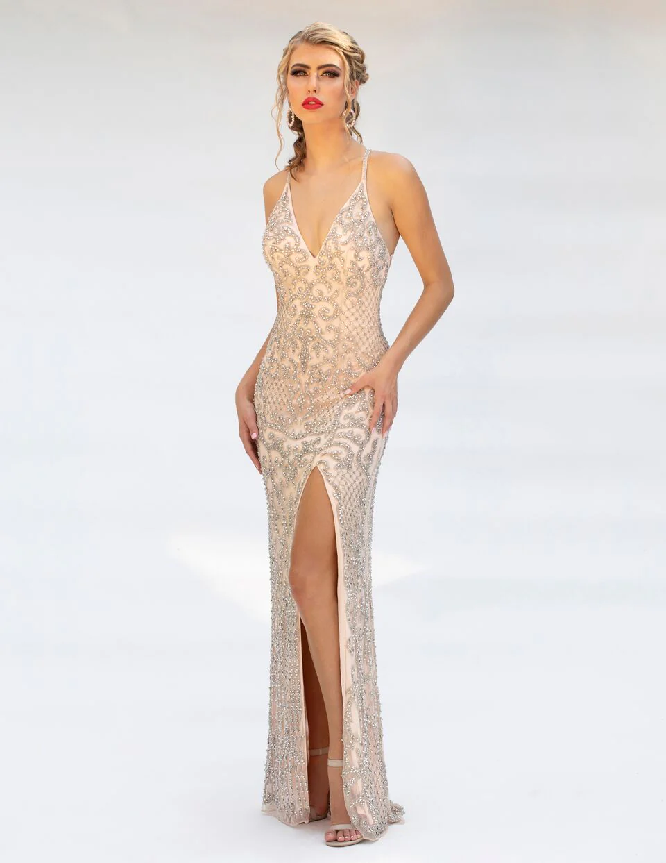 Primavera Couture 3214 size 6 beaded prom dress Lilac side slit long formal evening gown - Image 15