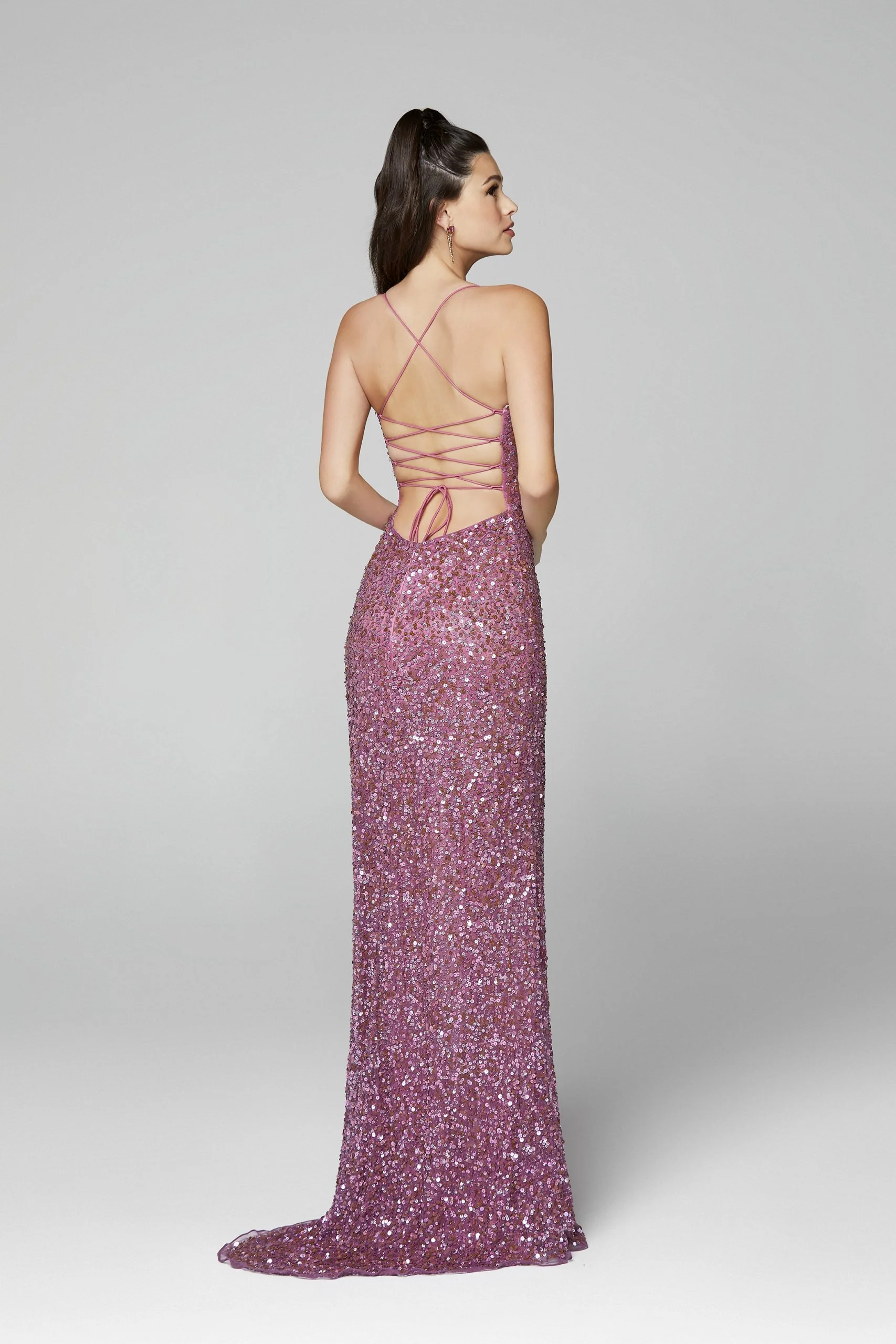 Primavera Couture 3290 Prom Dress Sequins Long Fitted Tie Back Scoop Neckline - Image 72