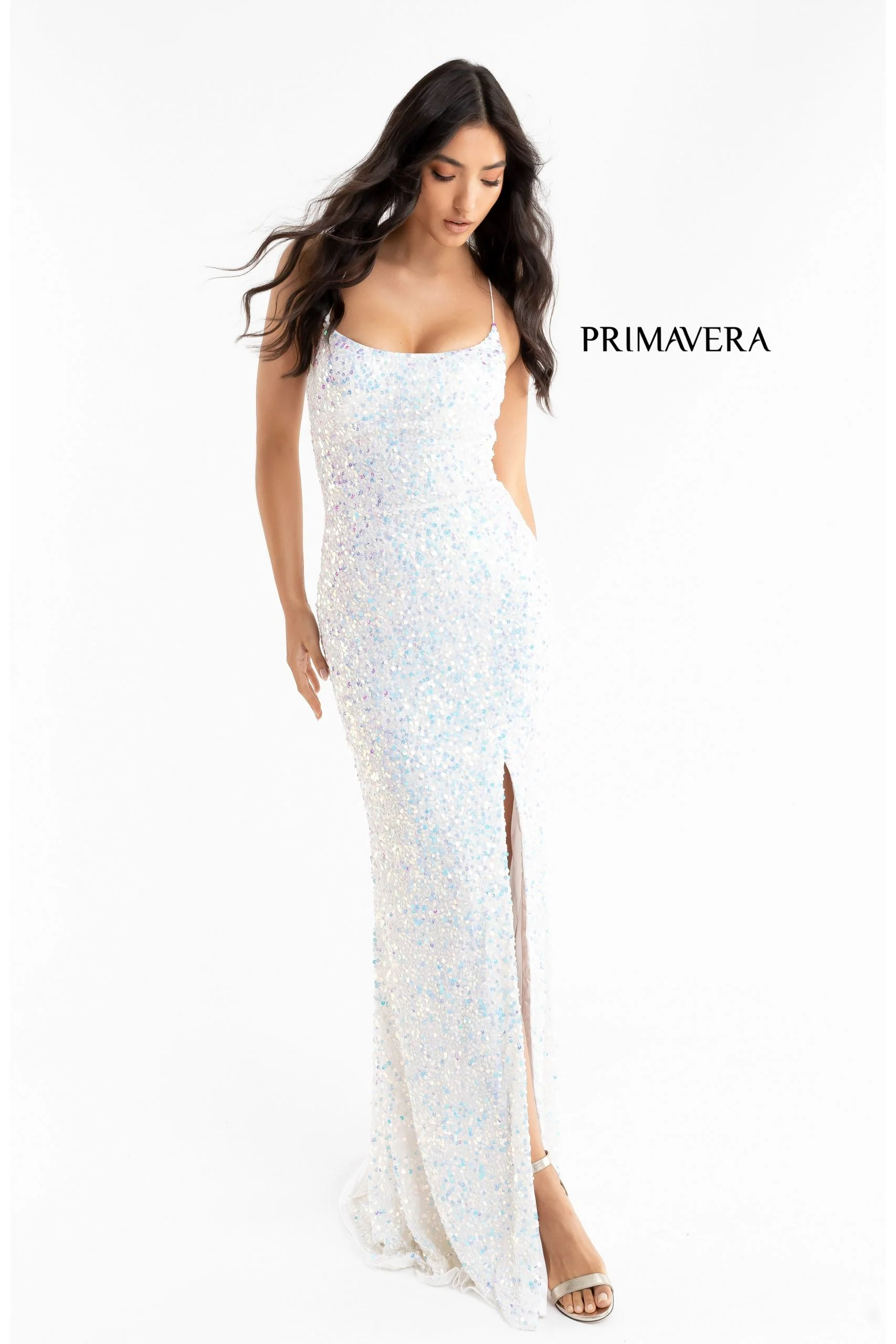 Primavera Couture 3290 Size 000,0,4 Ivory Prom Dress Sequin Backless - Image 8