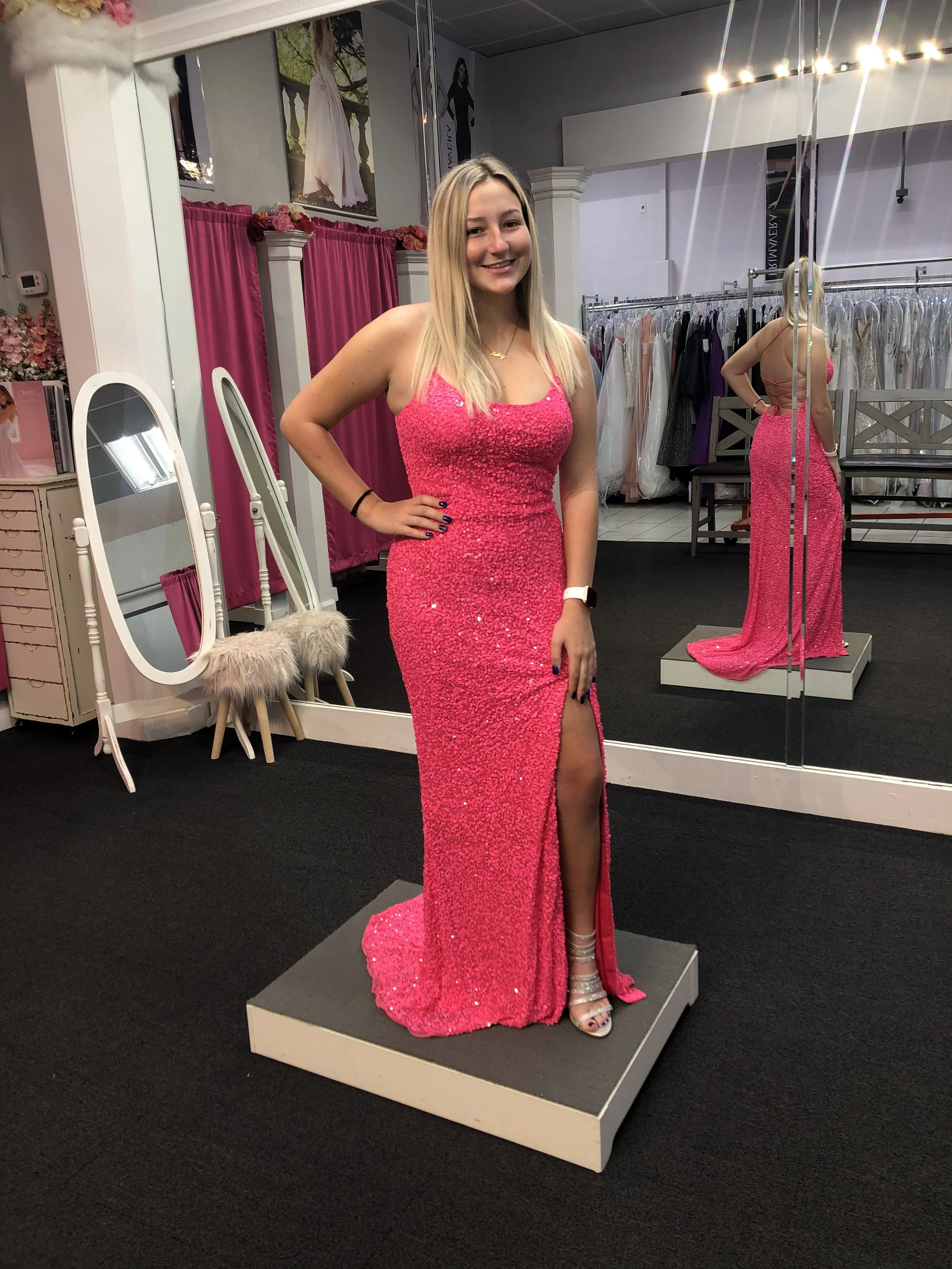 Primavera Couture 3290 Size 2,6,8 Lilac Prom Dress Sequins Backless - Image 32