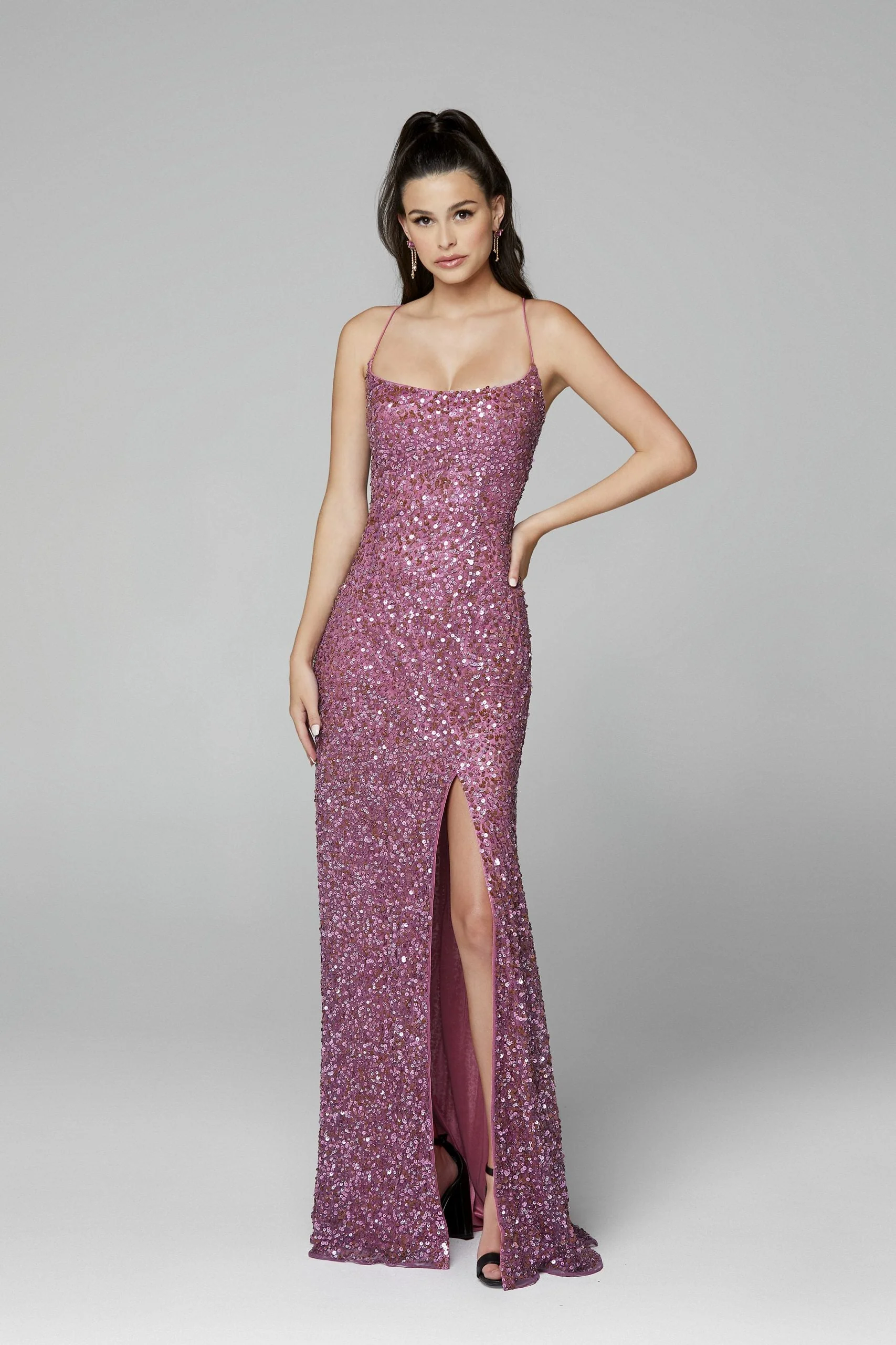 Primavera Couture 3290 Size 2,6,8 Lilac Prom Dress Sequins Backless - Image 6