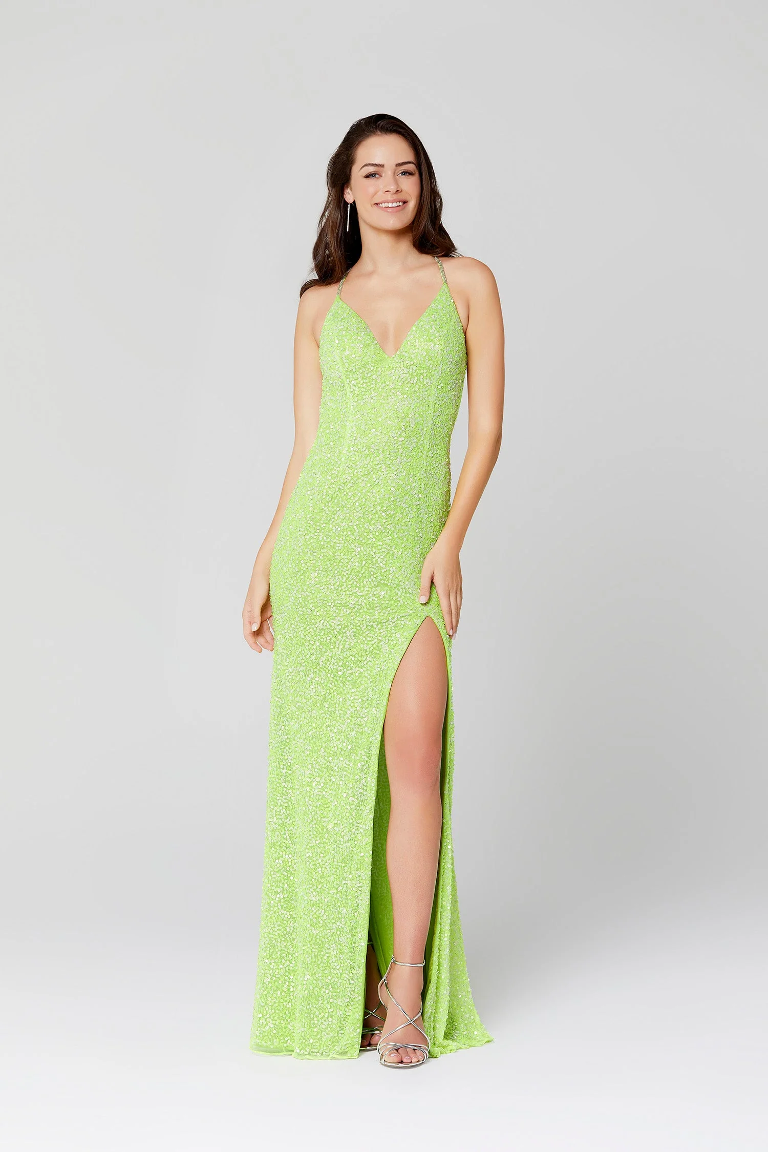 Primavera Couture 3291 Long Fitted Backless Sequin Prom Dress Formal Evening Gown - Image 22