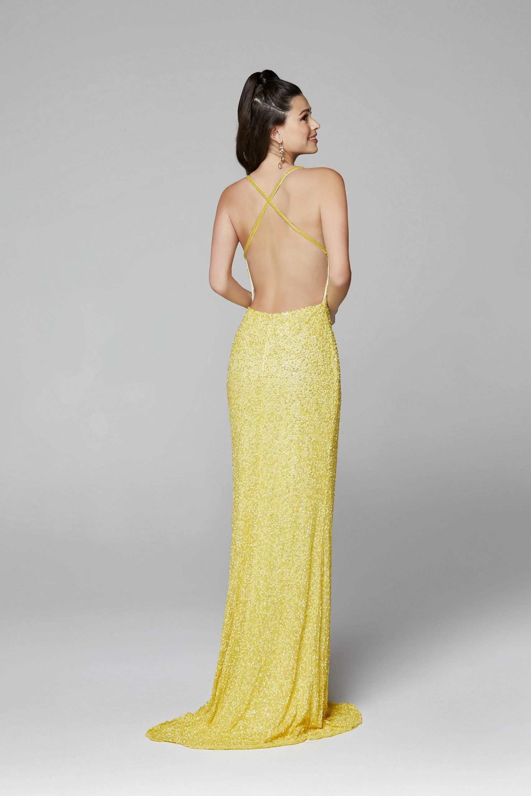 Primavera Couture 3291 Long Fitted Backless Sequin Prom Dress Formal Evening Gown - Image 58