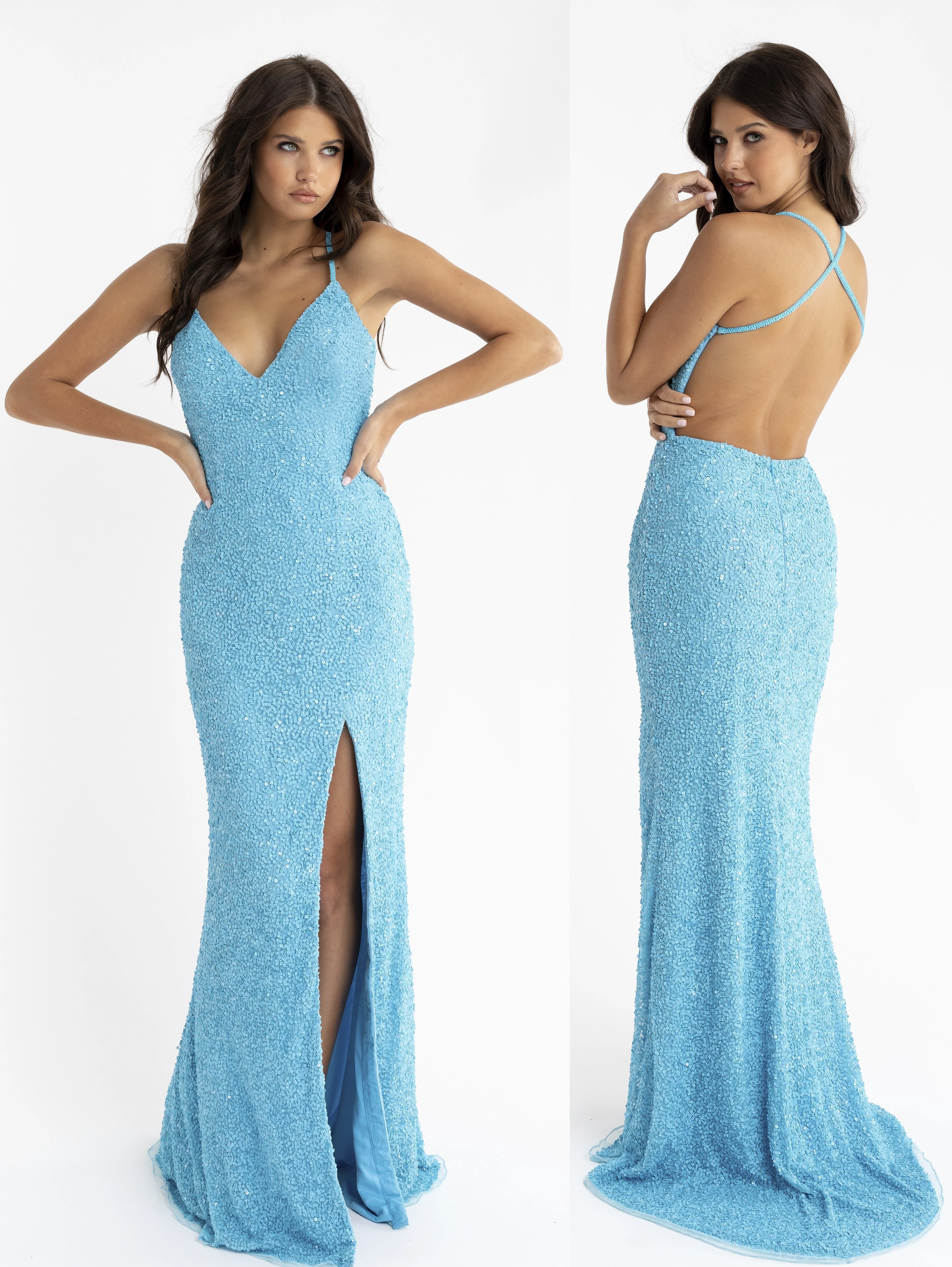 Primavera Couture 3291 Long Fitted Backless Sequin Prom Dress Formal Evening Gown - Image 27