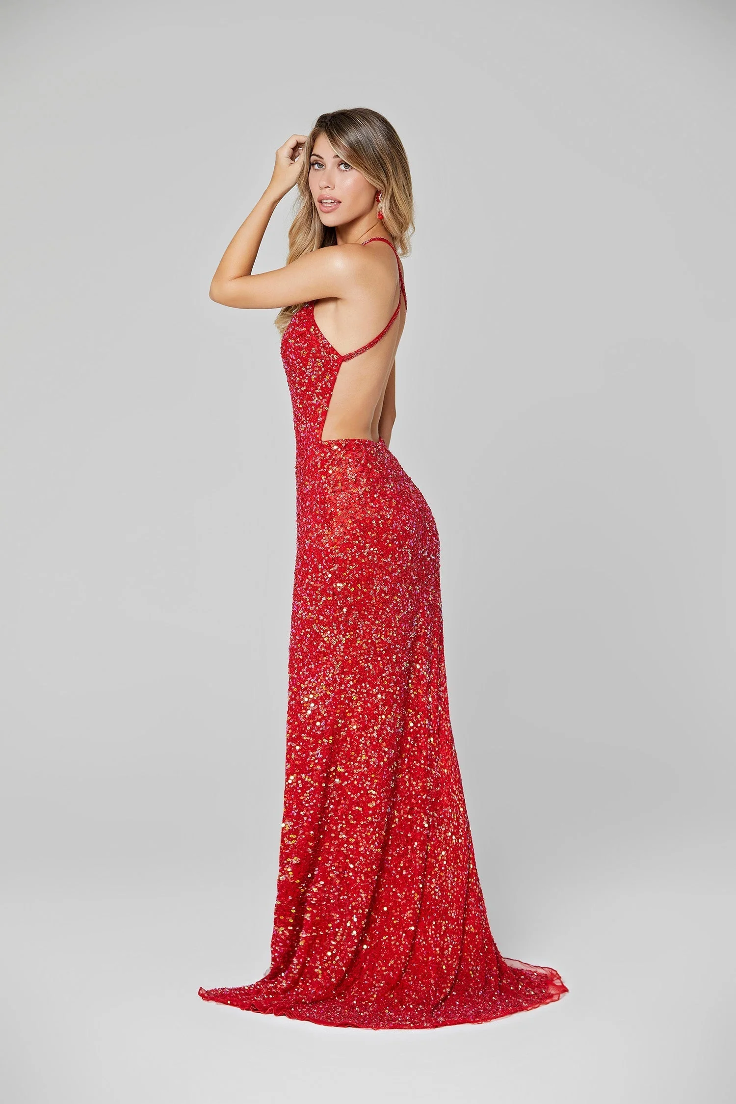 Primavera Couture 3291 Long Fitted Backless Sequin Prom Dress Formal Evening Gown - Image 29