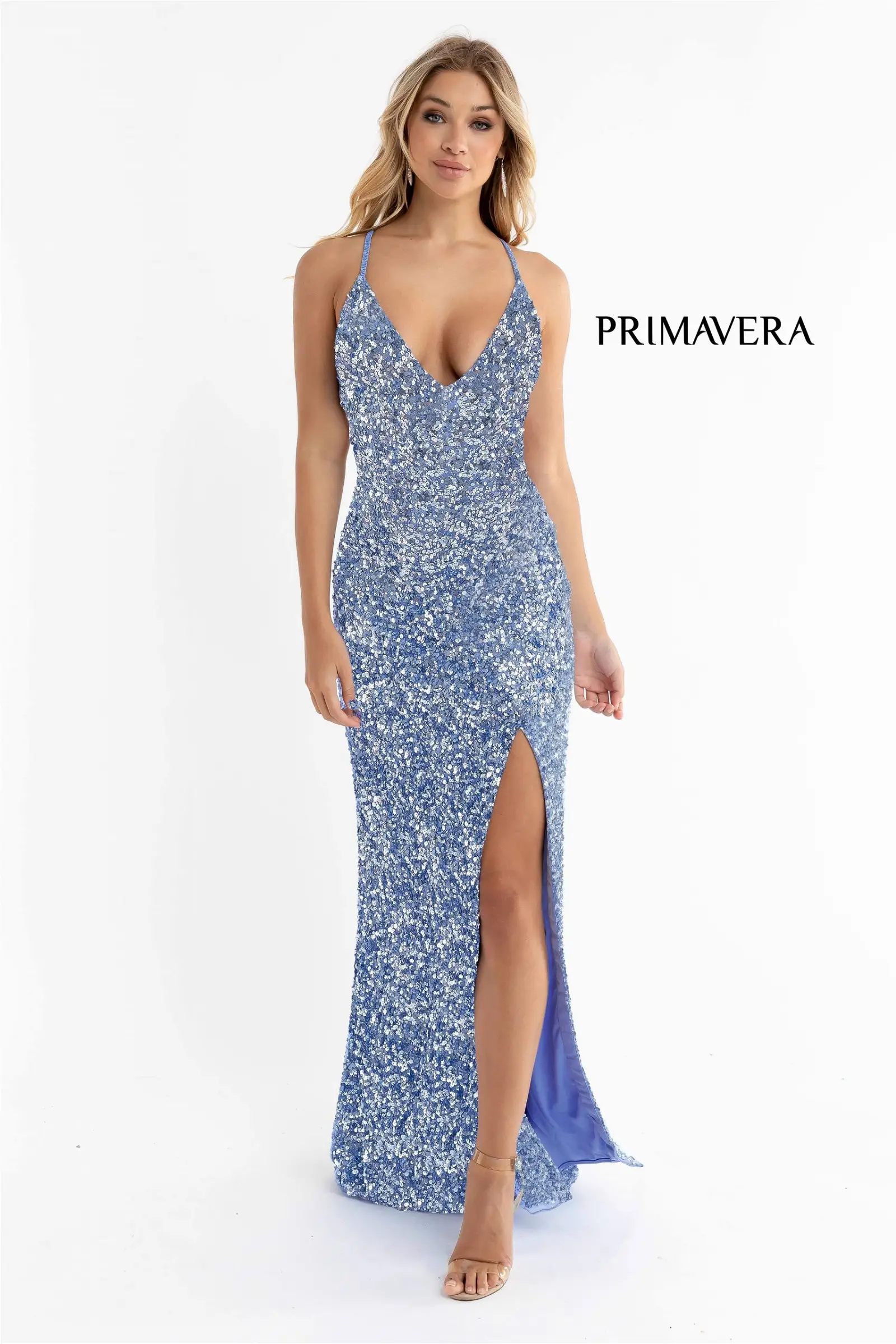 Primavera Couture 3291 Long Fitted Backless Sequin Prom Dress Formal Evening Gown - Image 12