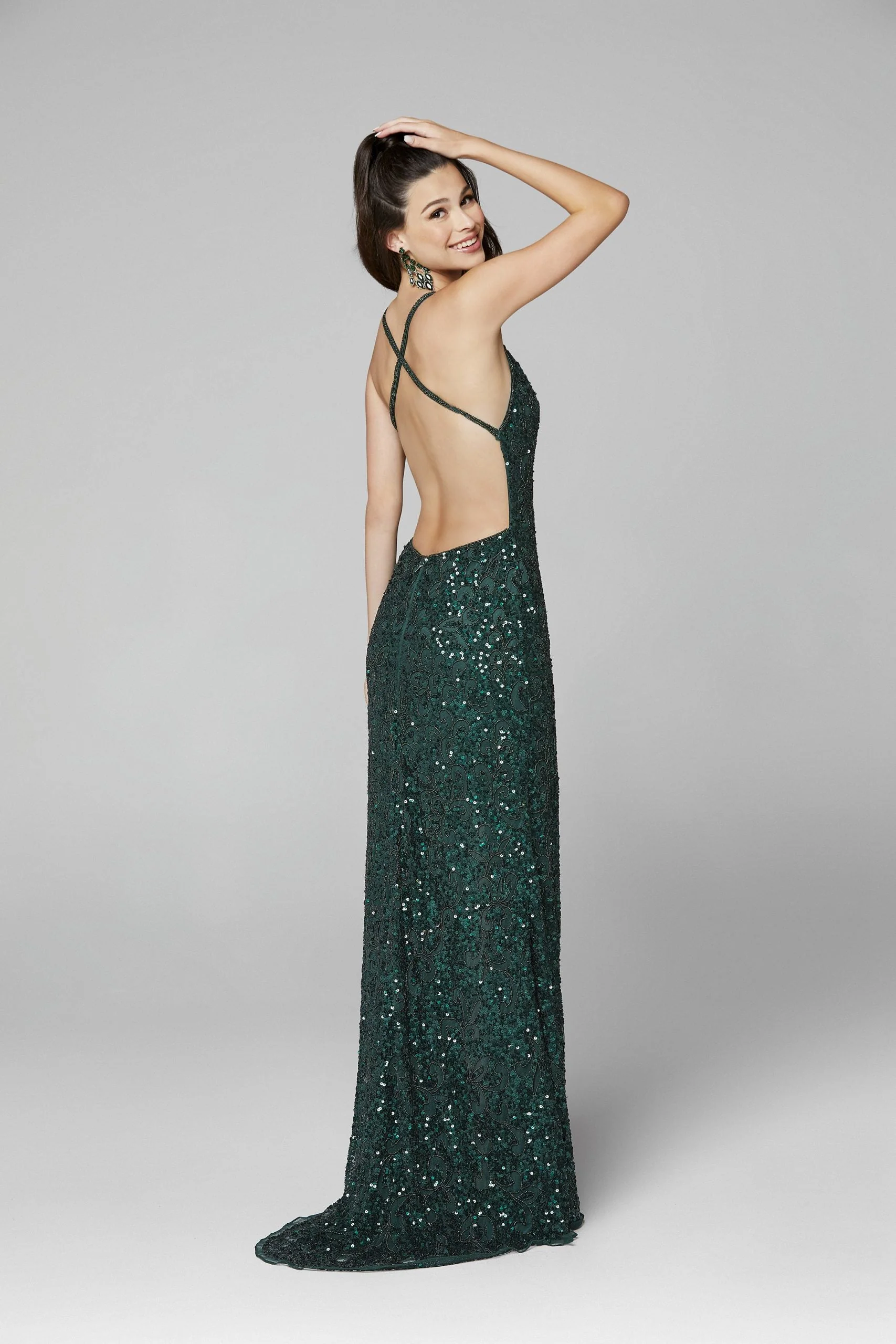 Primavera Couture 3295 Size 2 Neon Lilac Prom Dress V Neckline Sequins Backless Slit Formal Evening Gown - Image 40