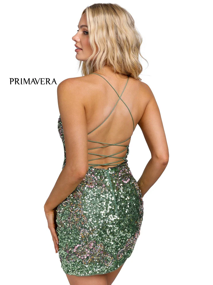Primavera Couture 3301 Size 8 Fuchsia short sequins fitted cocktail dress homecoming dress Backless Corset - Image 66