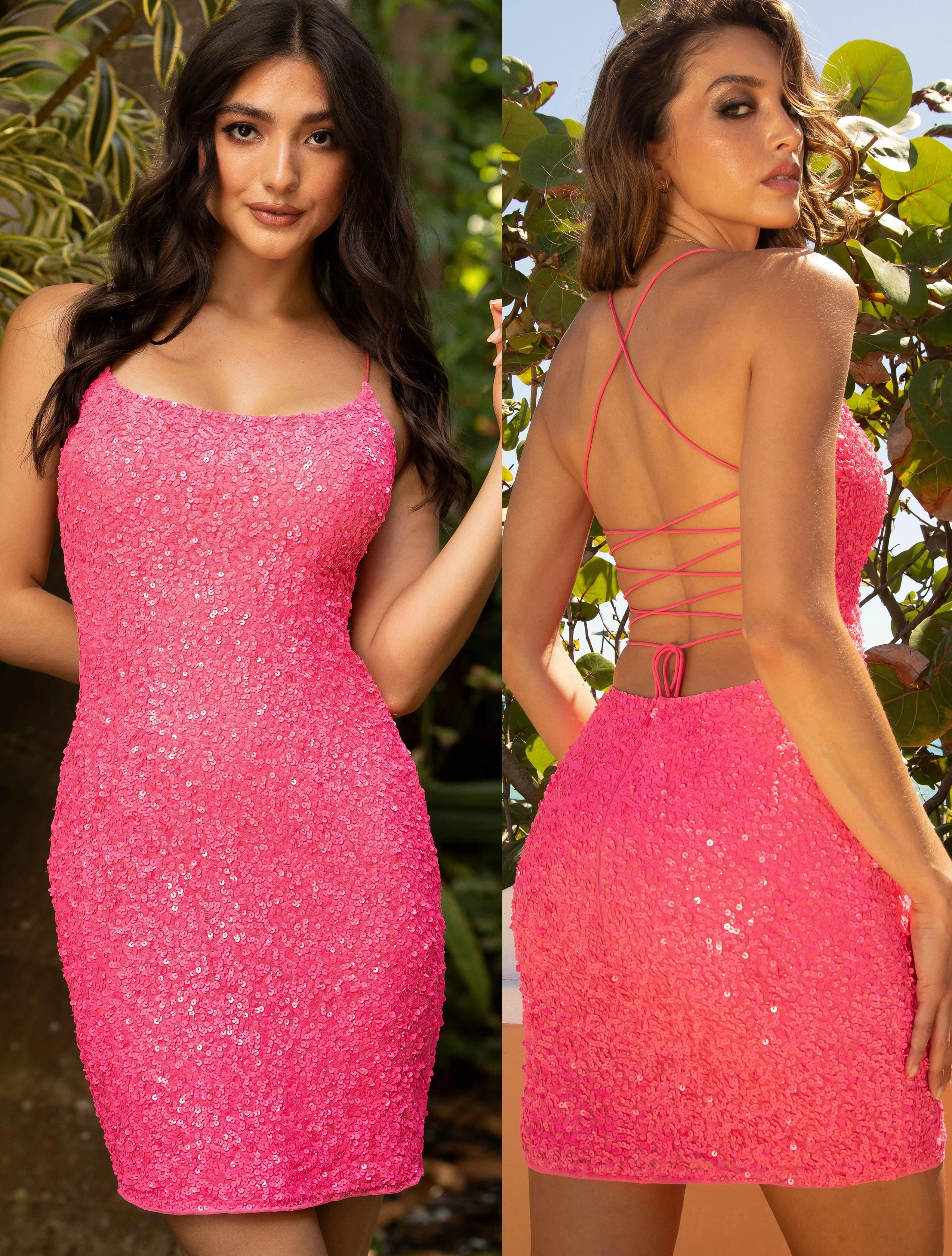 Primavera Couture 3351 Cocktail Dress Short Fitted Sequin Backless Homecoming Dress - Image 83