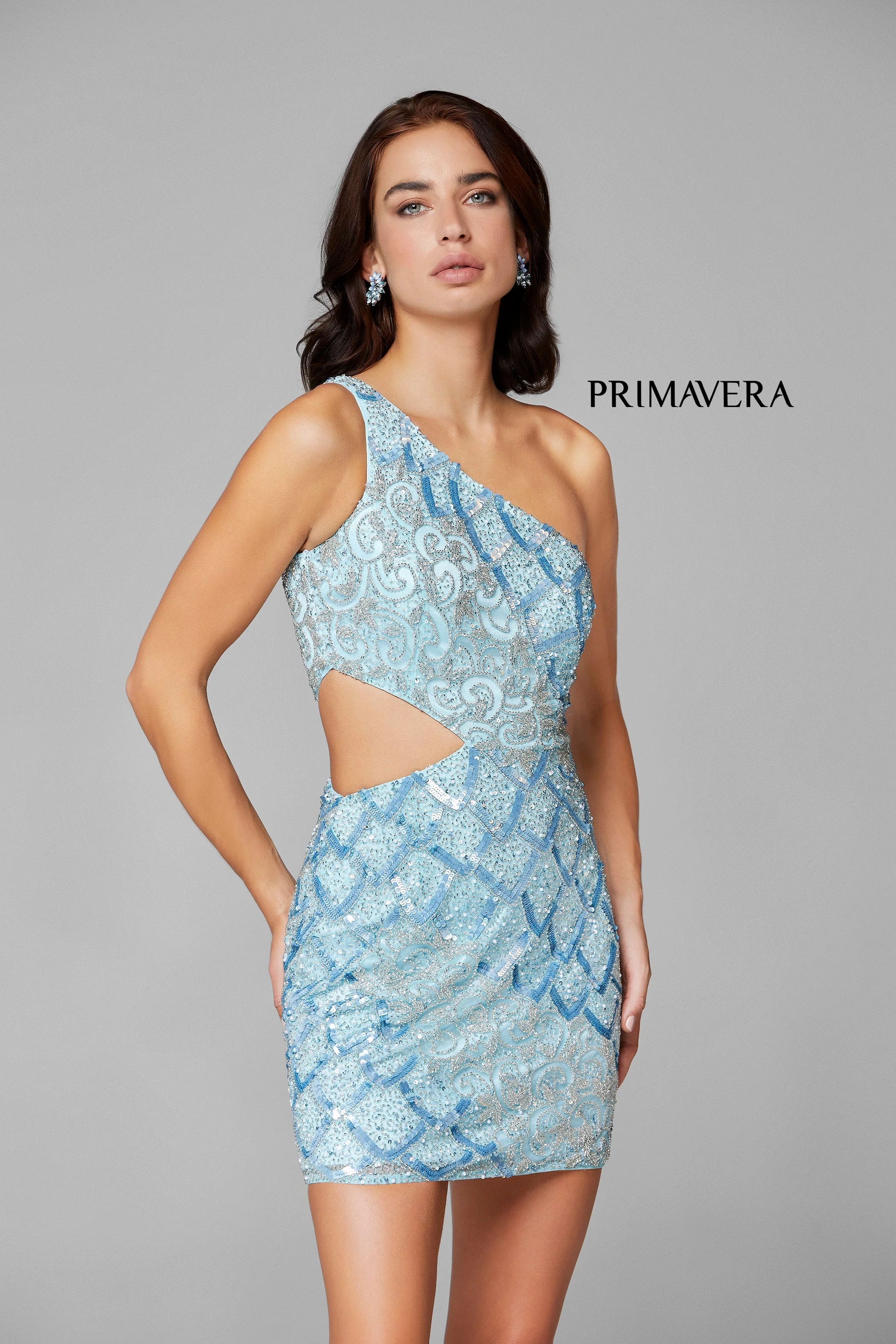 Primavera Couture 3504 Size 10 Pink One shoulder sequins Cut Out Cocktail Homecoming Dress - Image 24