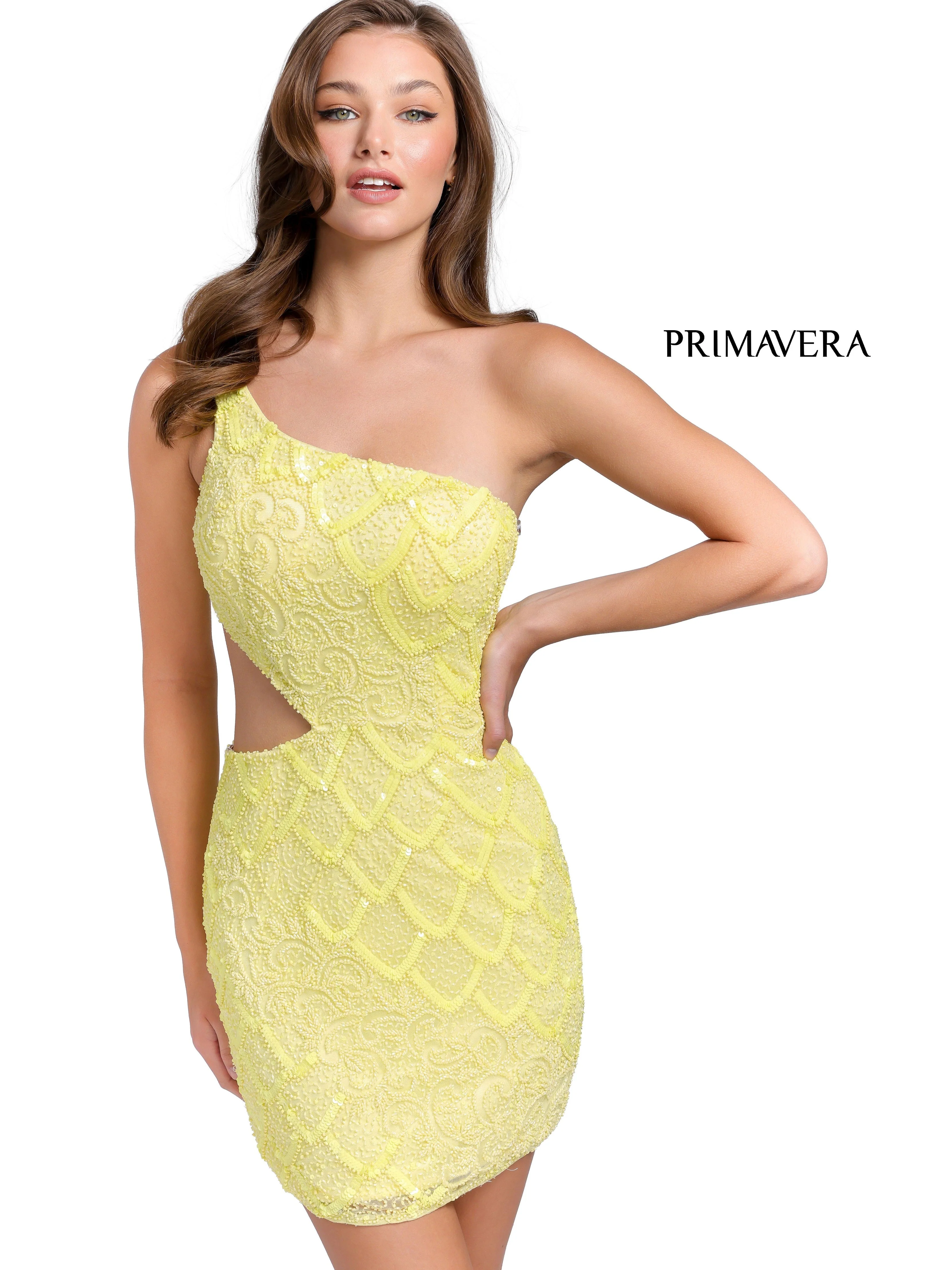 Primavera Couture 3504 Cocktail Dress One shoulder sequin beaded short dress - Image 5