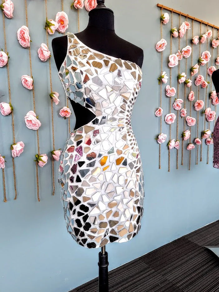 Primavera Couture 3529 Short Cut Glass One Shoulder Cocktail Dress - Image 34