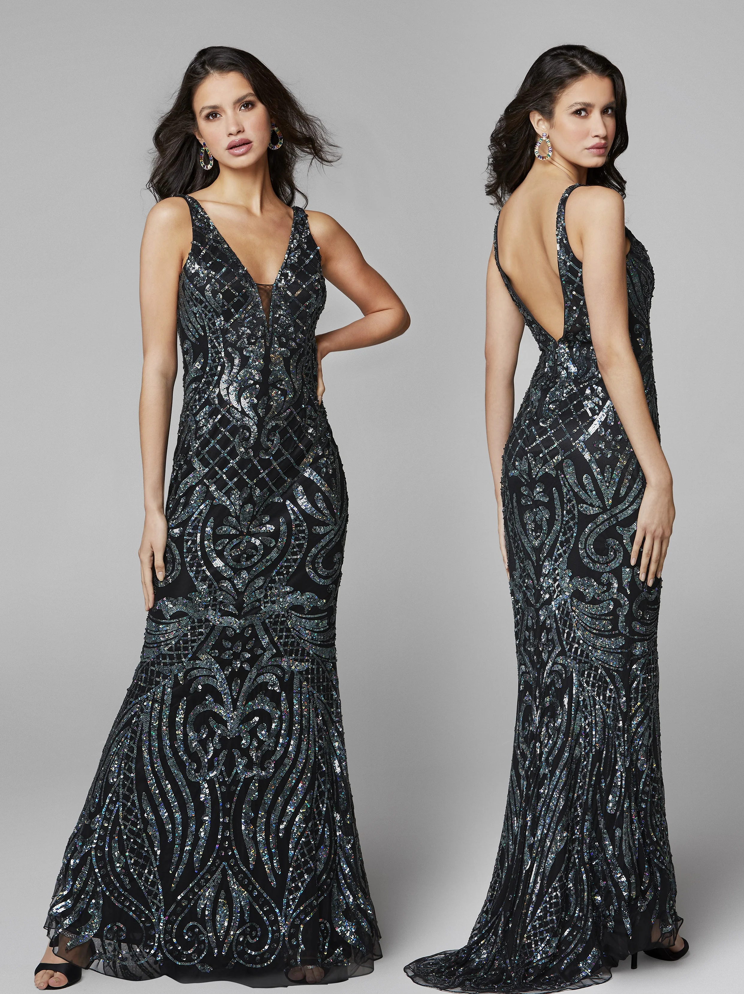 Primavera Couture 3612 Size 4 Long Fitted Sequin Formal Prom Dress Pageant Gown Backless - Image 11