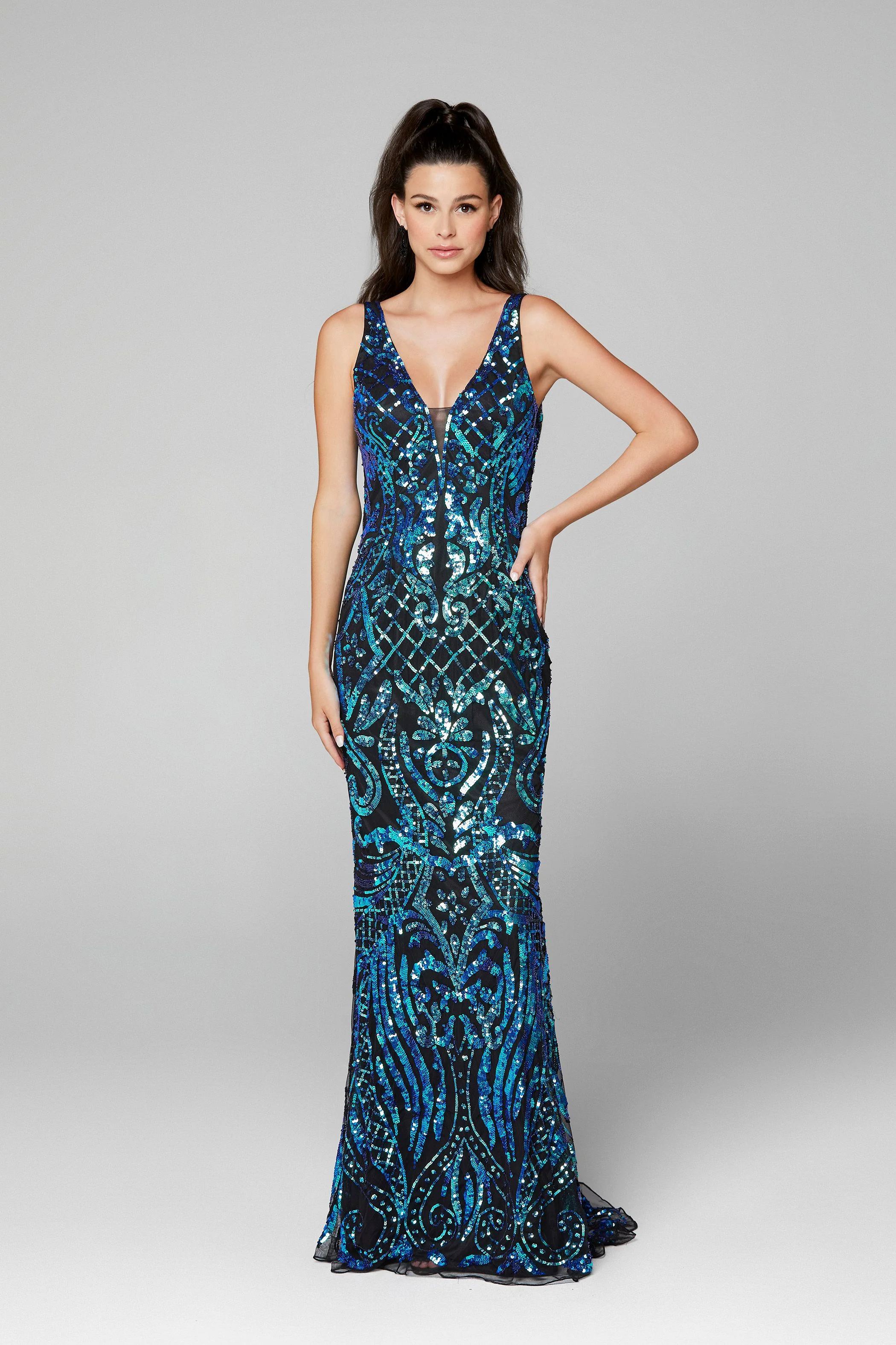 Primavera Couture 3612 Size 4 Long Fitted Sequin Formal Prom Dress Pageant Gown Backless - Image 14