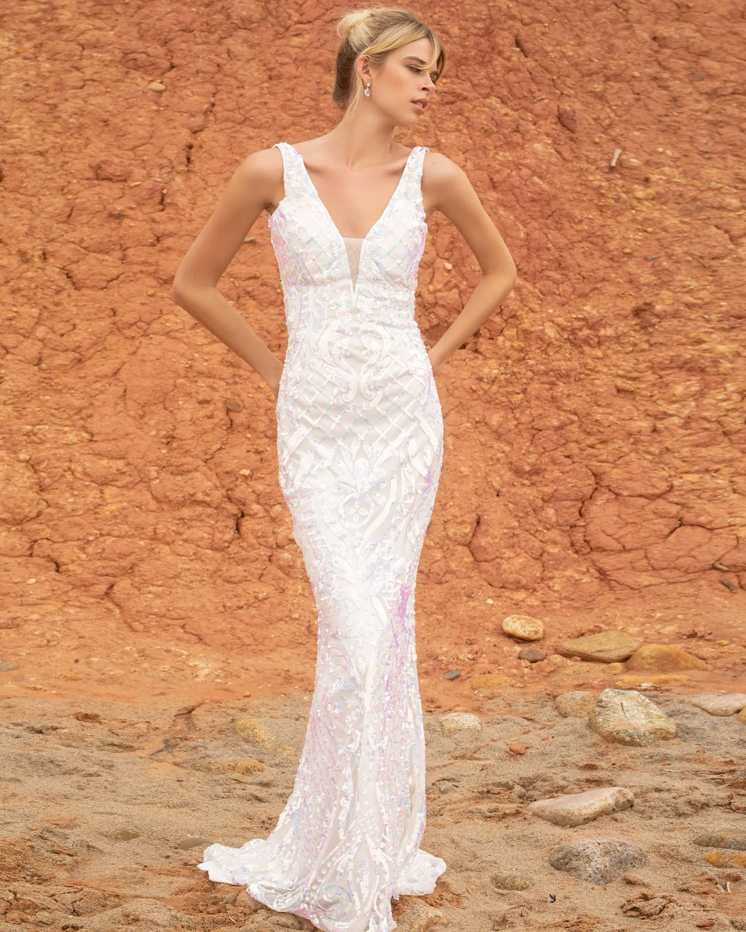 Primavera Couture 3612 Size 4 Long Fitted Sequin Formal Prom Dress Pageant Gown Backless - Image 2