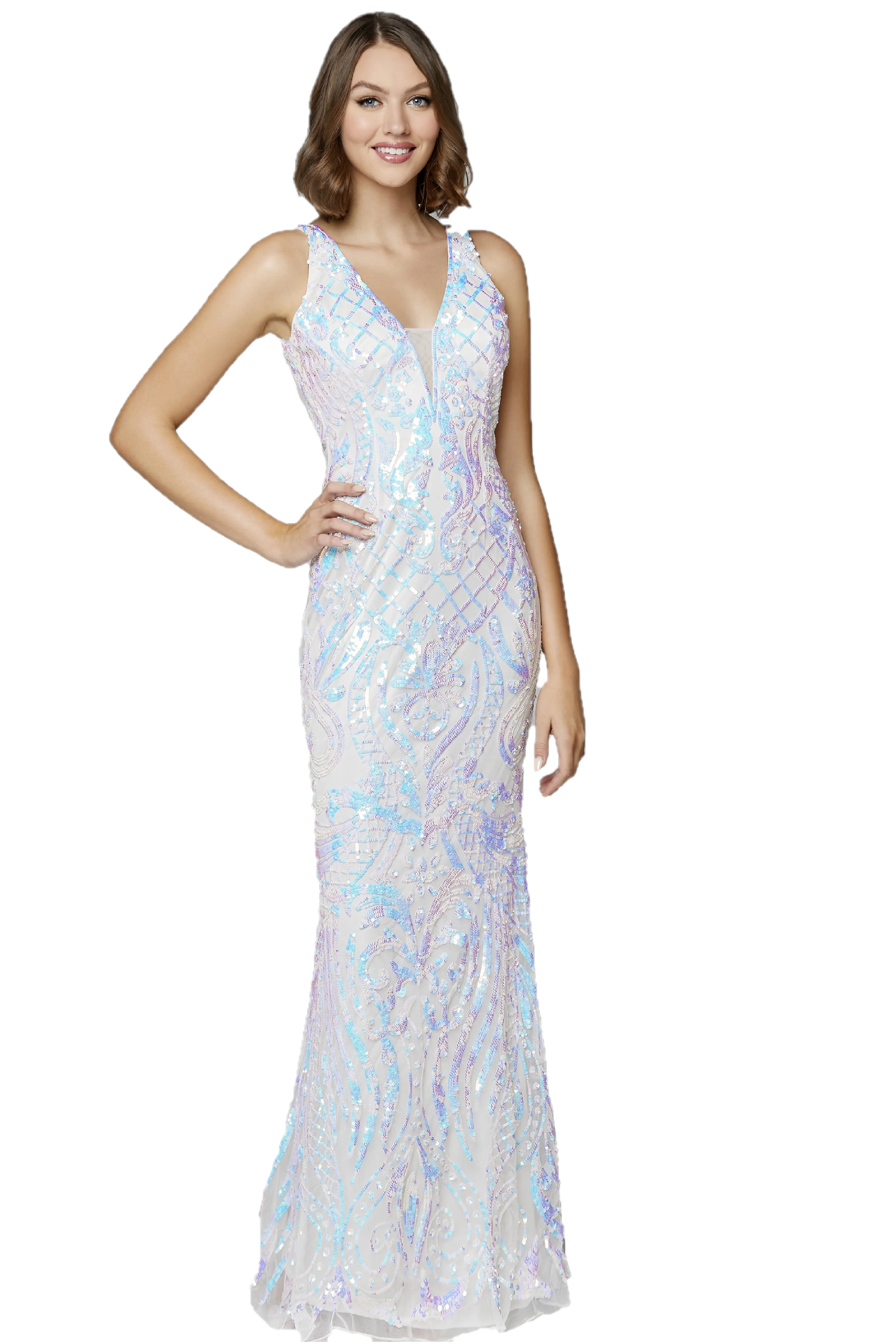 Primavera Couture 3612 Size 4 Long Fitted Sequin Formal Prom Dress Pageant Gown Backless - Image 7