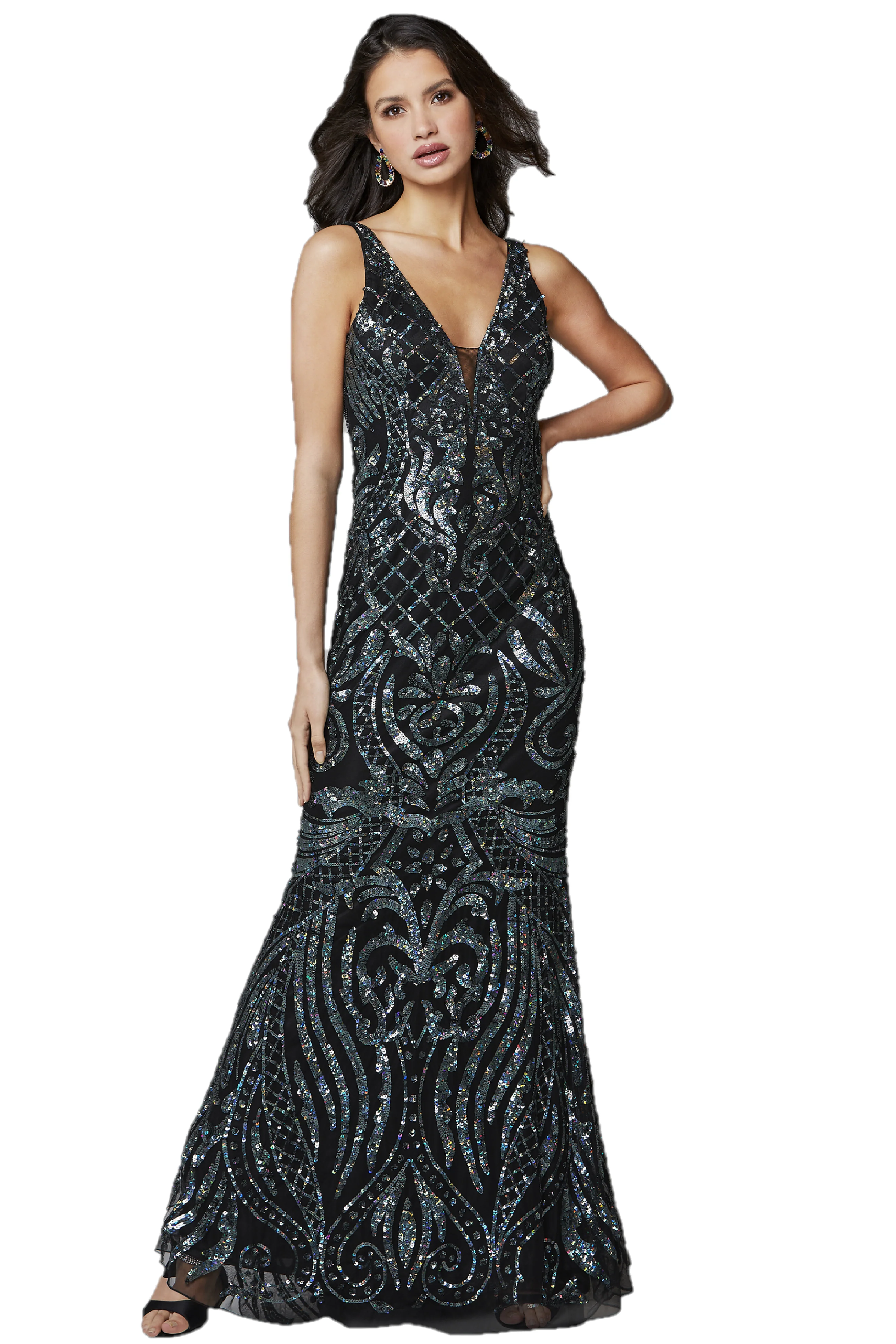 Primavera Couture 3612 Size 4 Long Fitted Sequin Formal Prom Dress Pageant Gown Backless - Image 9