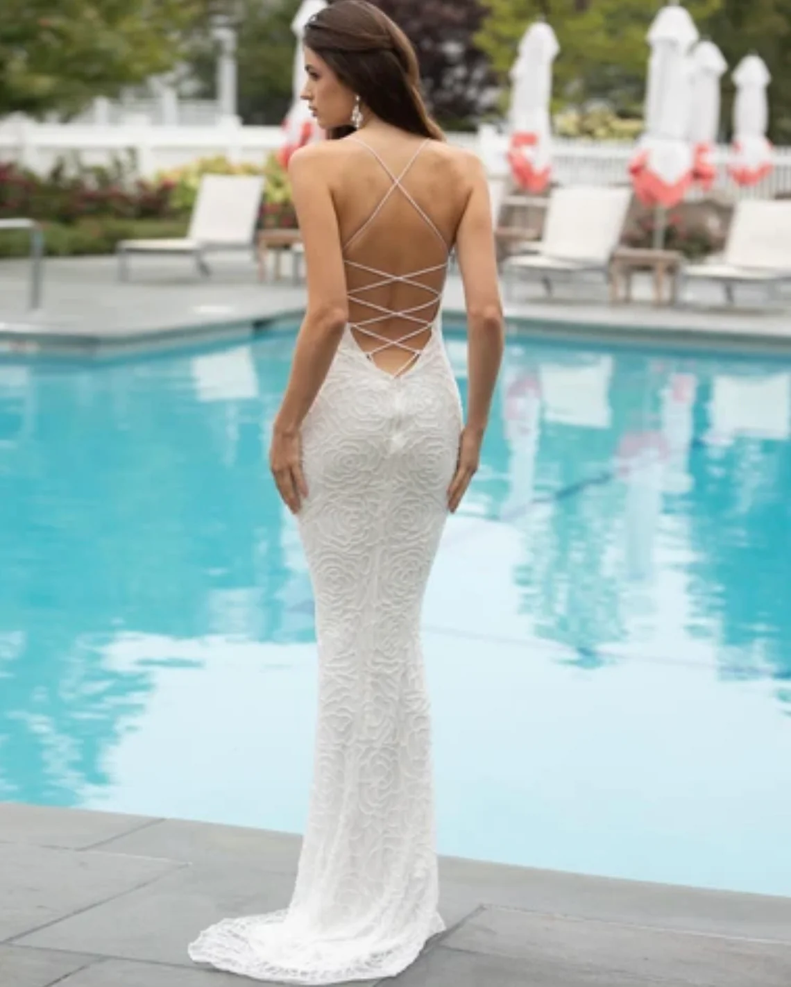 Primavera Couture 3638 size 12 Ivory Floral Beaded Prom Dress Backless Formal Corset - Image 56