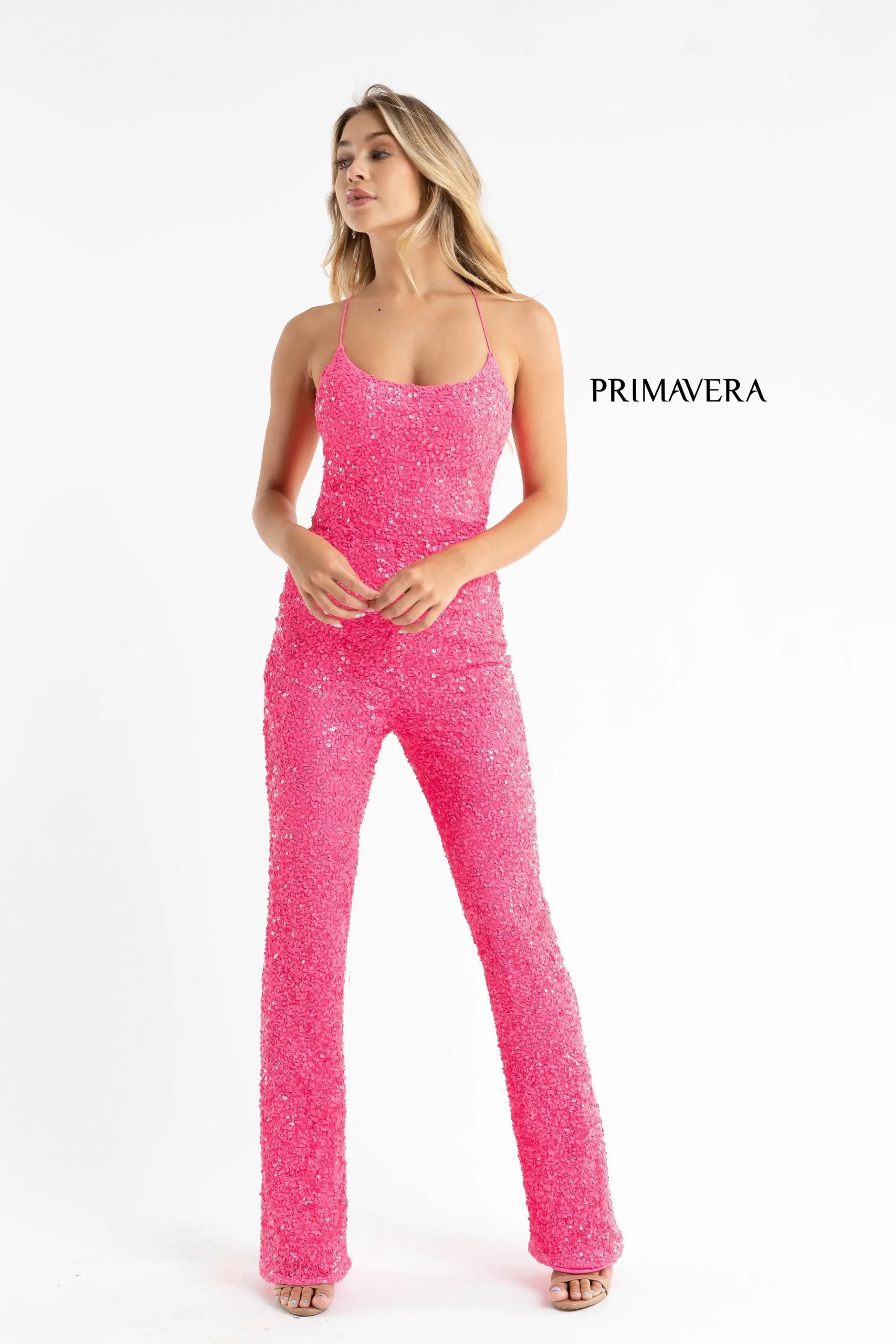 Primavera Couture 3774 Size 0 Neon Pink Jumpsuit