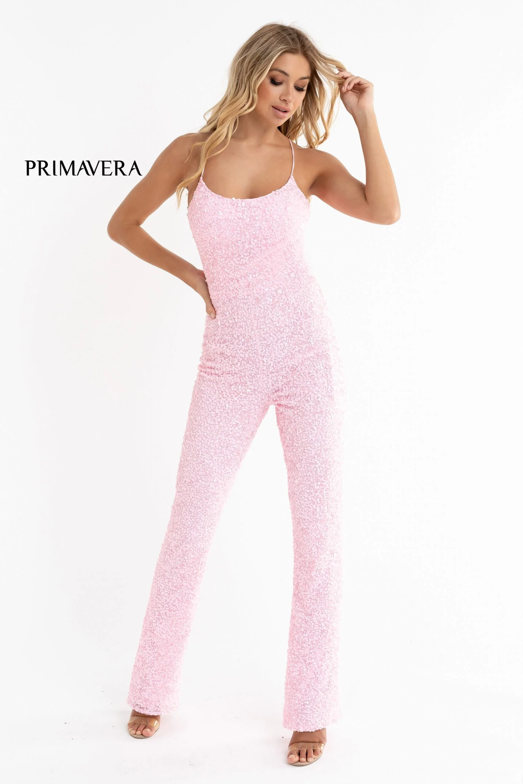 Primavera Couture 3774 Size 2, 6 Ivory Jumpsuit Sequin Pageant - Image 13