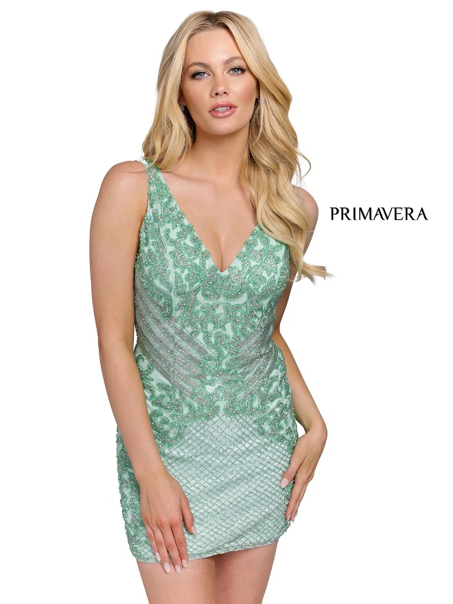 Primavera Couture 3802 Size 8 Mint Homecoming dress Fitted sequin Beaded Cocktail Dress - Image 3