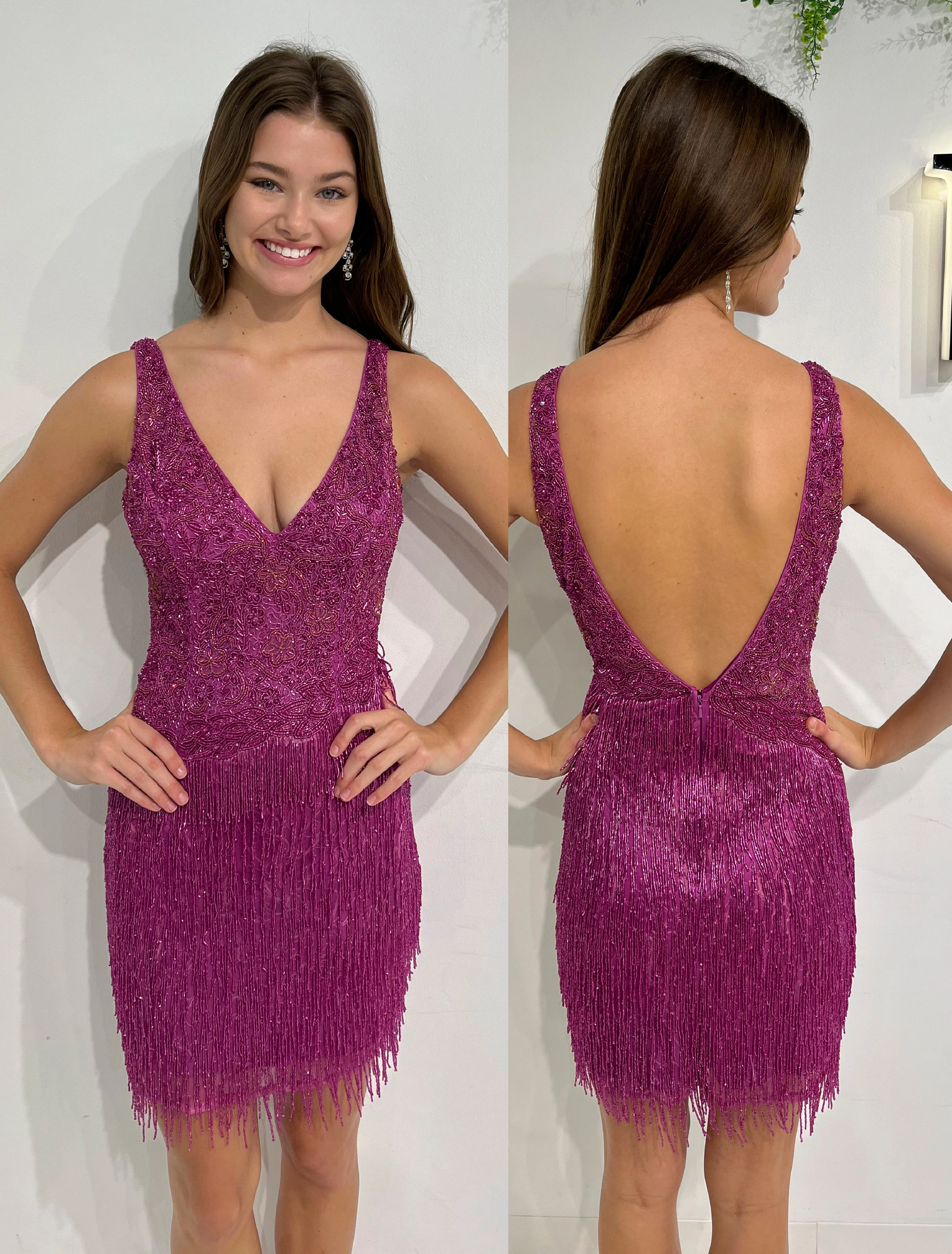 Primavera Couture 3828 Size 12 Gold Short Homecoming Dress Fitted Sequin Cocktail Dress - Image 5