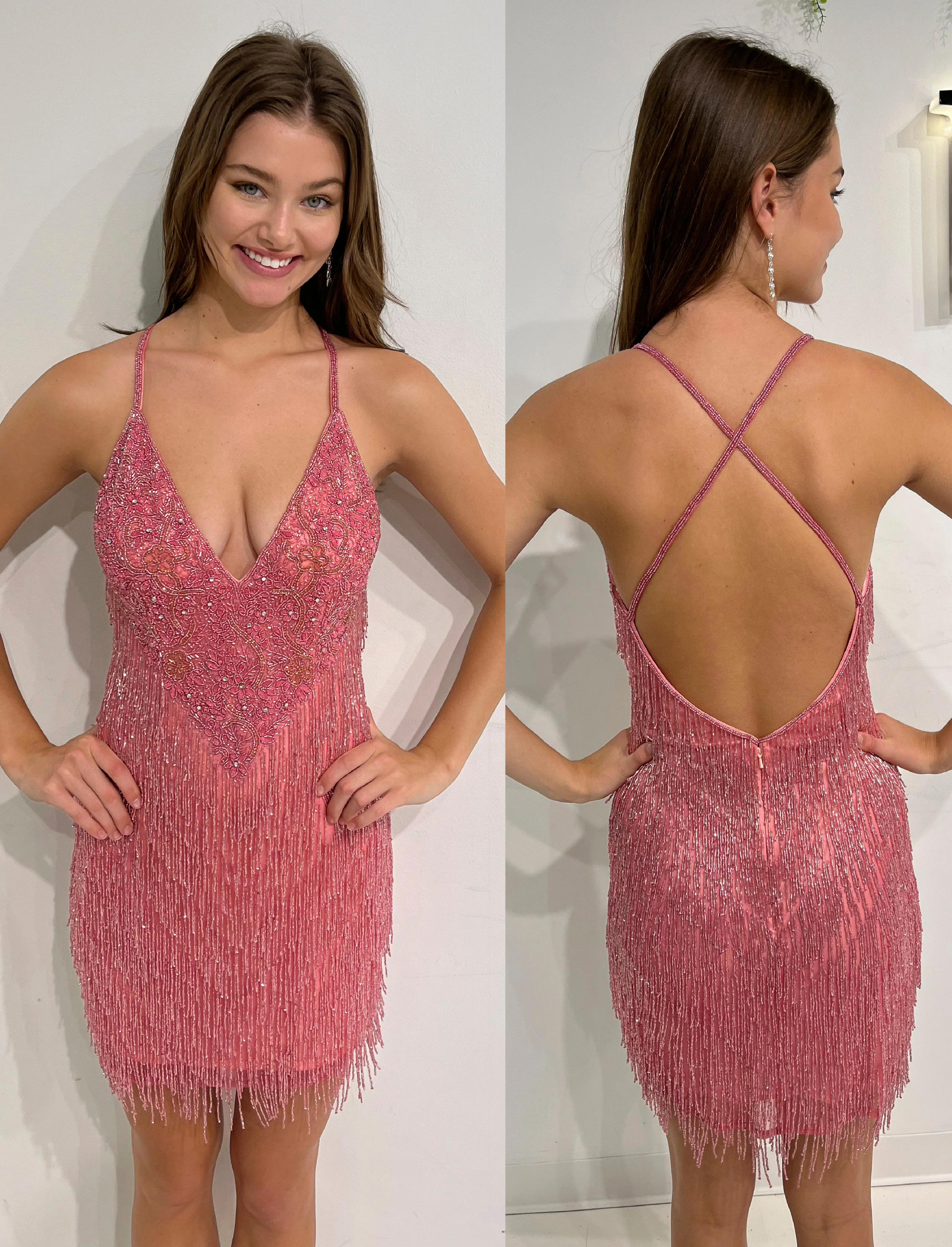 Primavera Couture 3851 size 4 Mint Short Homecoming dress Fitted sequin beaded short cocktail dress - Image 4