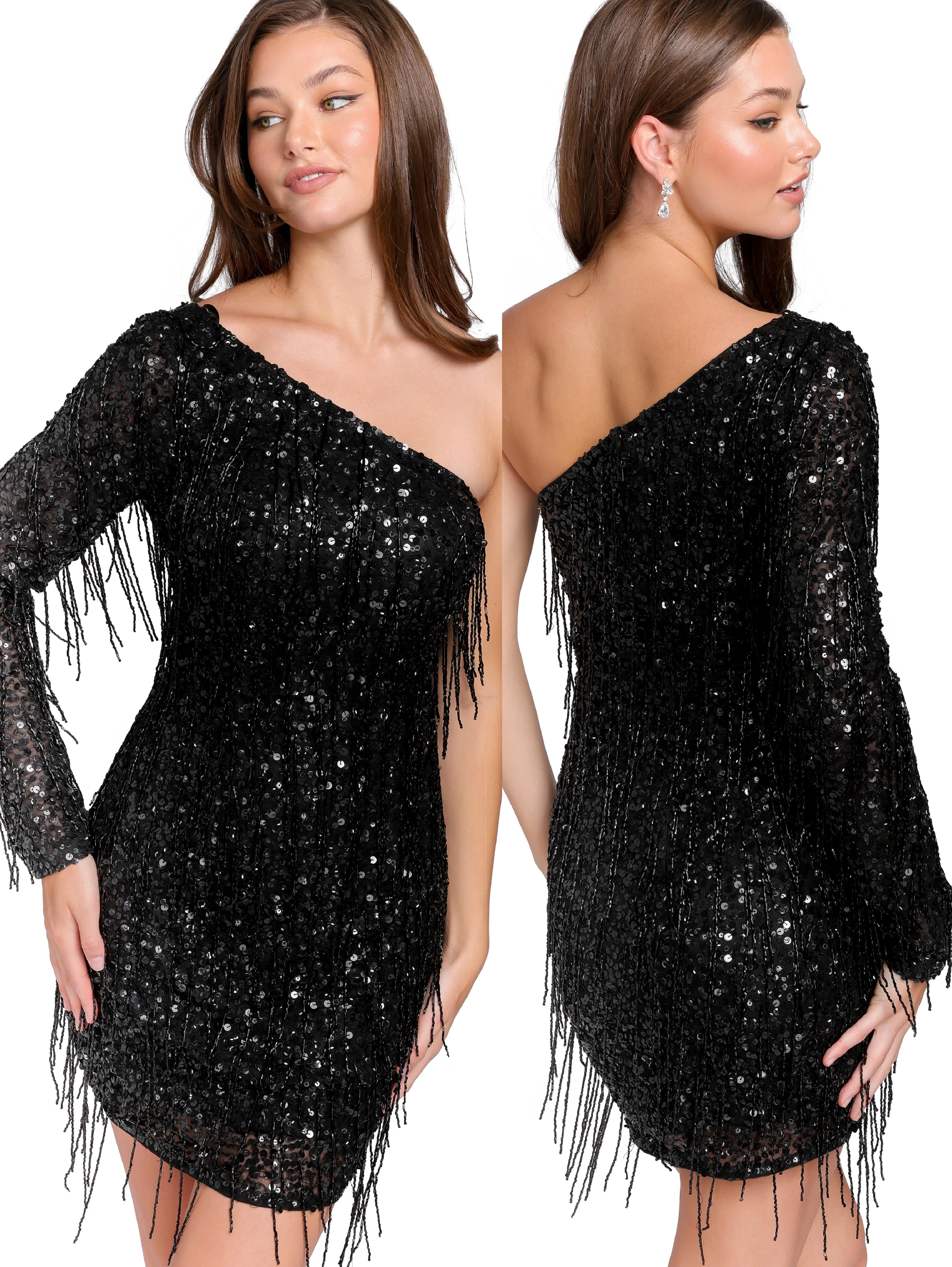 Primavera Couture 3858 Size 8 Lilac Short Homecoming dress Fitted sequin beaded short cocktail dress - Image 5