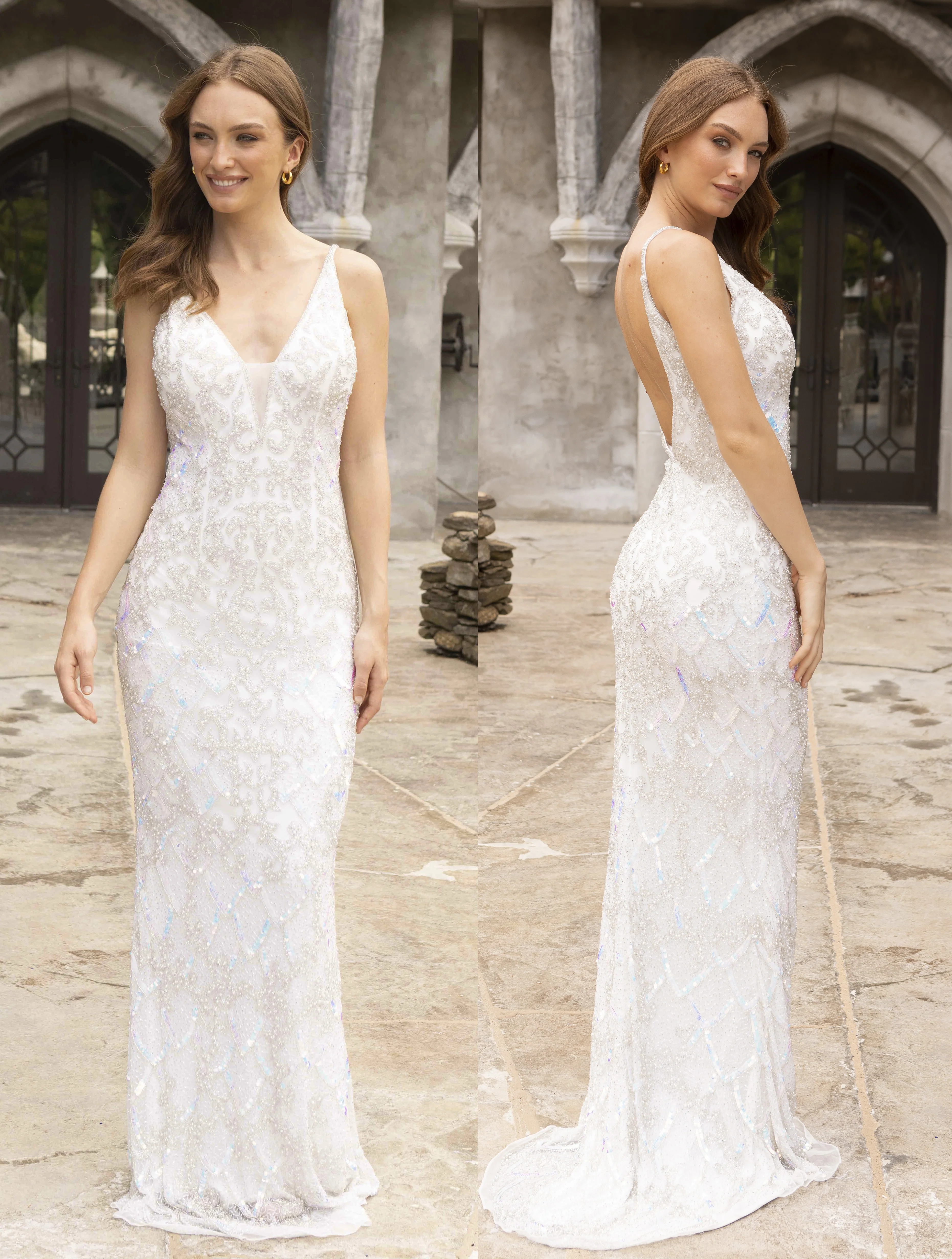 Primavera Couture 3903 Long Fitted Beaded Sequin Formal Prom Dress Evening Gown - Image 8