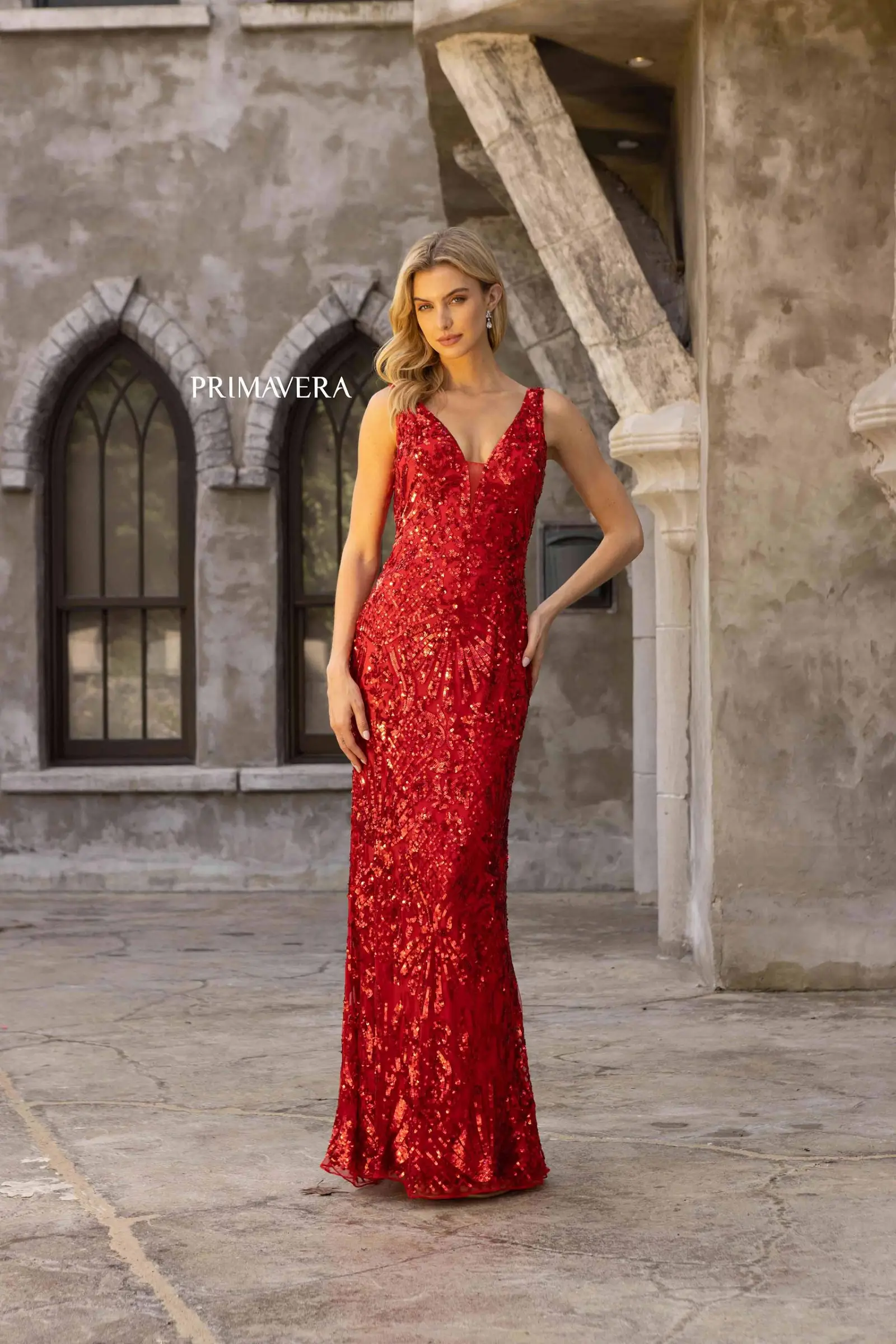 Primavera Couture 3908 Prom Dress Long Beaded Dress - Image 4