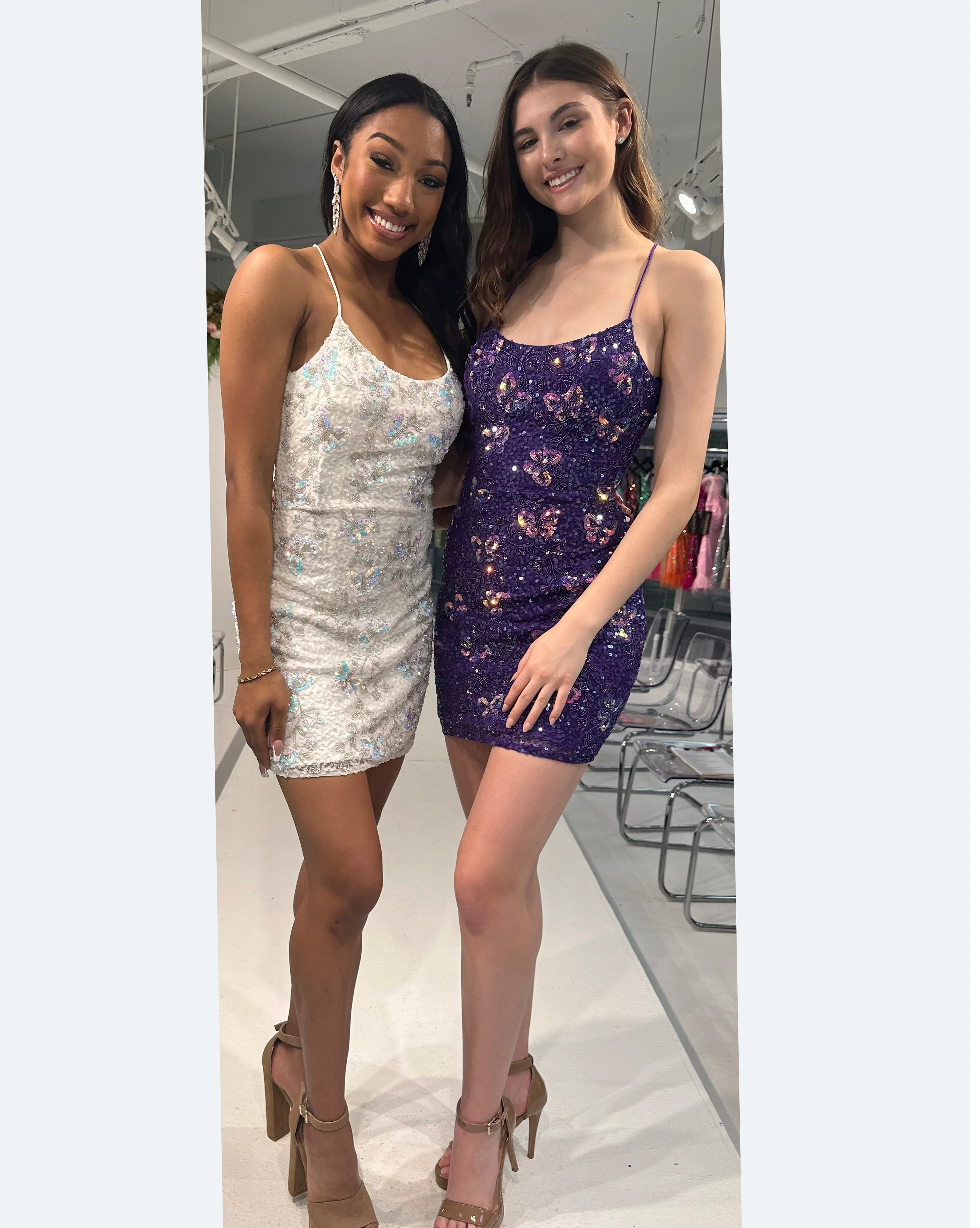 Primavera Couture 4051 Butterfly Cocktail Dress Design Open Tie Back Scoop Neck Fitted Homecoming Cocktail Short Dress - Image 18