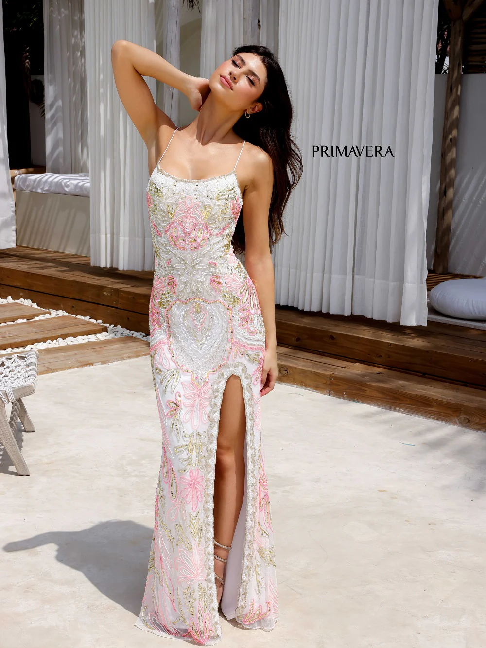 Primavera Couture 4156 Prom Dress Beaded Fitted Sequin - Image 9