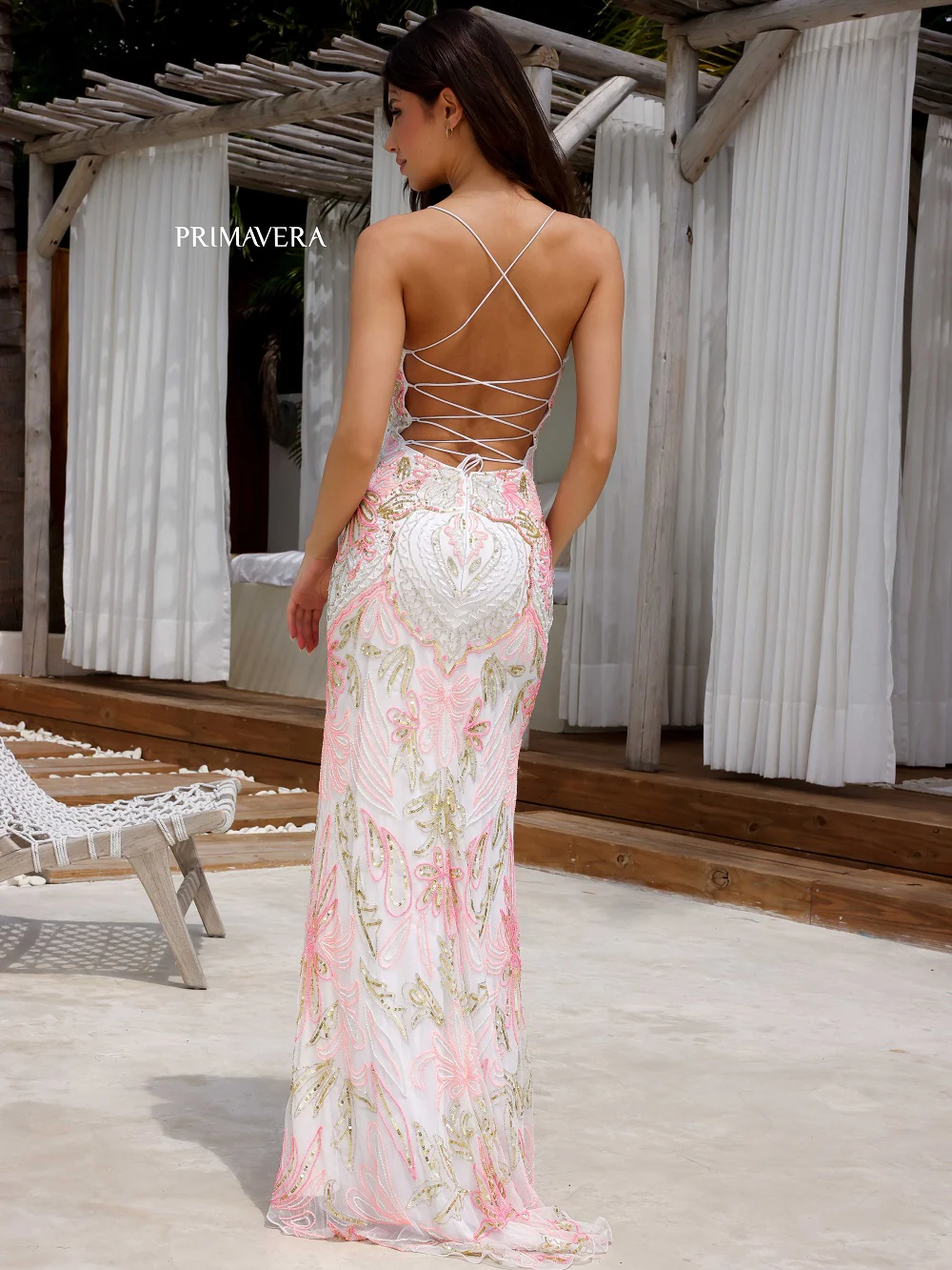 Primavera Couture 4156 Prom Dress Beaded Fitted Sequin - Image 11