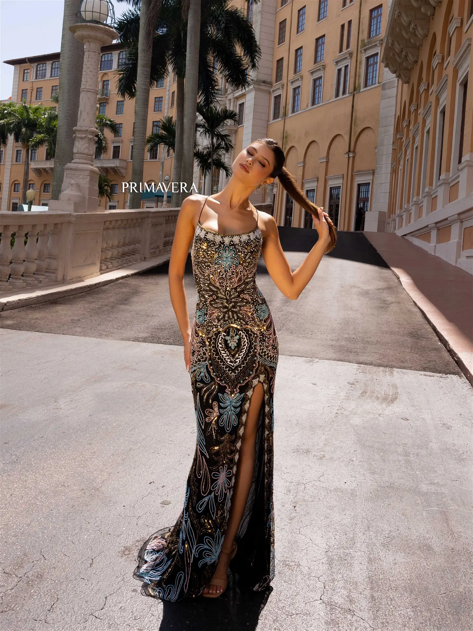 Primavera Couture 4156 Prom Dress Beaded Fitted Sequin - Image 2