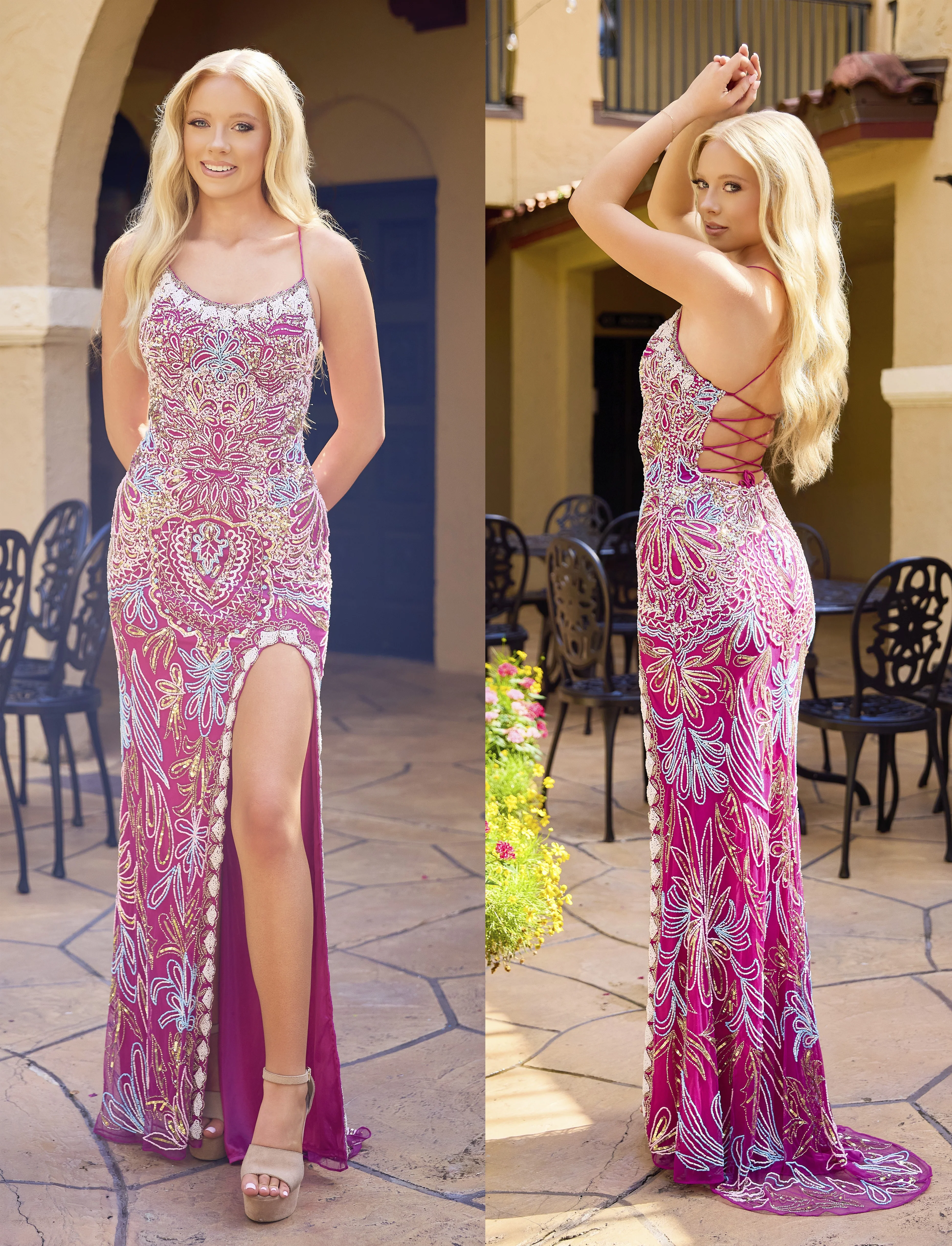 Primavera Couture 4156 Prom Dress Beaded Fitted Sequin - Image 45