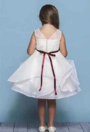 Rosebuds 5138 Short Ruffle Flower Girl Dress V Neck Girls Party Gown - Image 2
