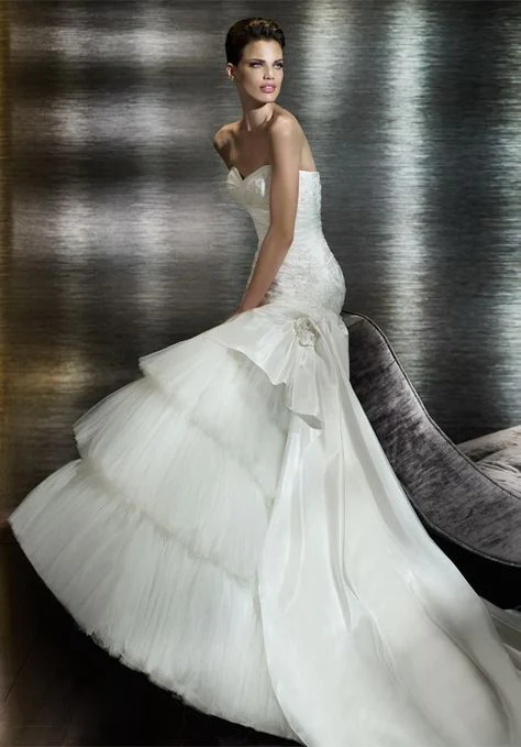 San Patrick Coimbra Size 8 Wedding dress Fit Flare Mermaid Bridal Gown - Image 2